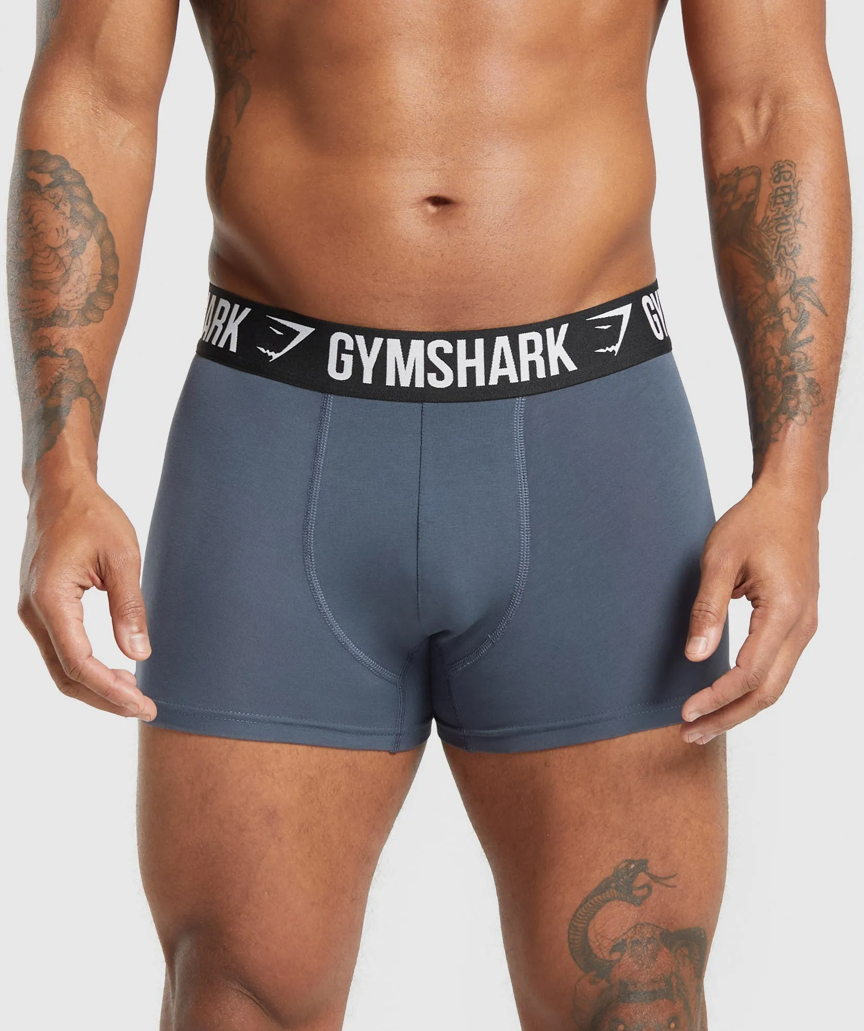 Gymshark Boxer Brief 3PK - Titanium Blue/Denim Grey/Black sold by Gymshark