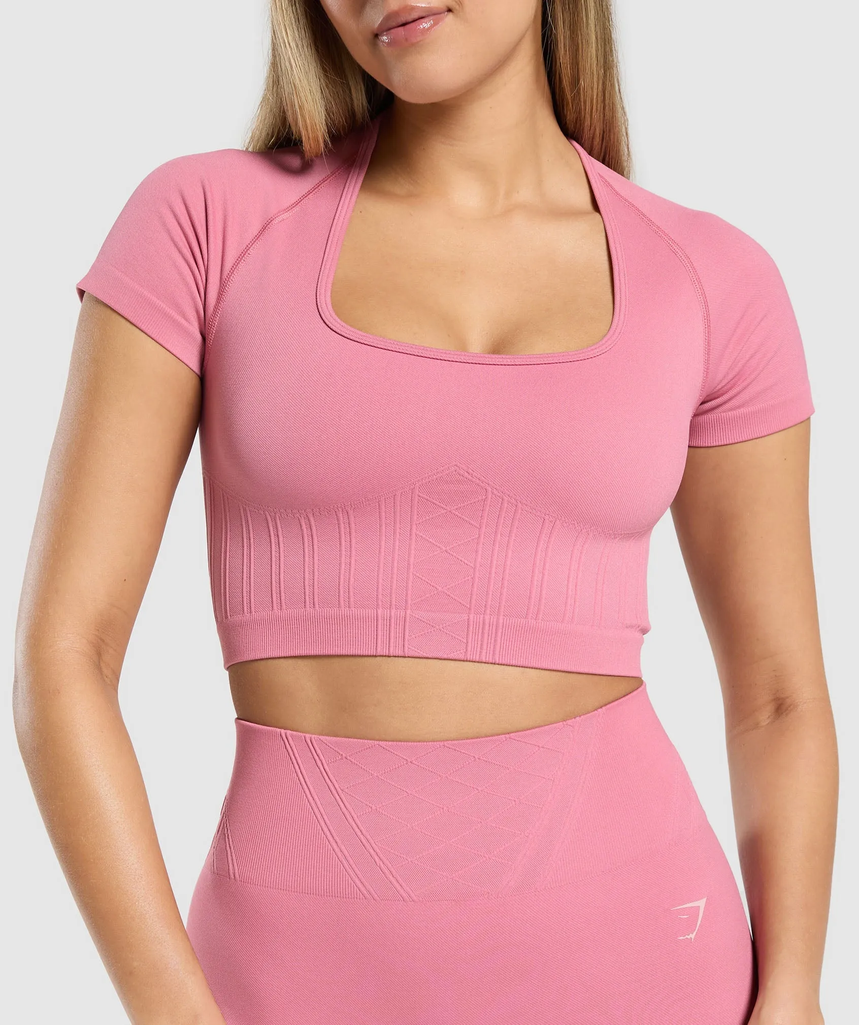 Gymshark Corset Seamless Crop Top - Sunset Pink sold by Gymshark product image thumbnail 5