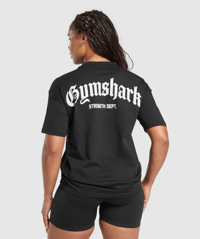 Gymshark Strength Department Graphic T-Shirt - Black sold by Gymshark