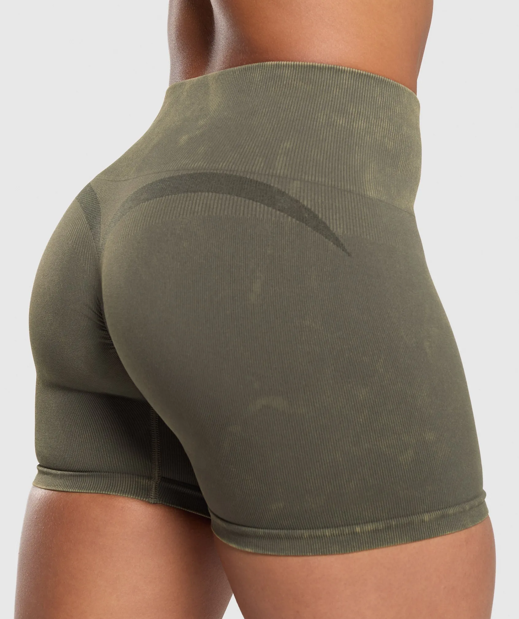 Gymshark Gains Seamless Washed Shorts - Strength Green sold by Gymshark product image thumbnail 5