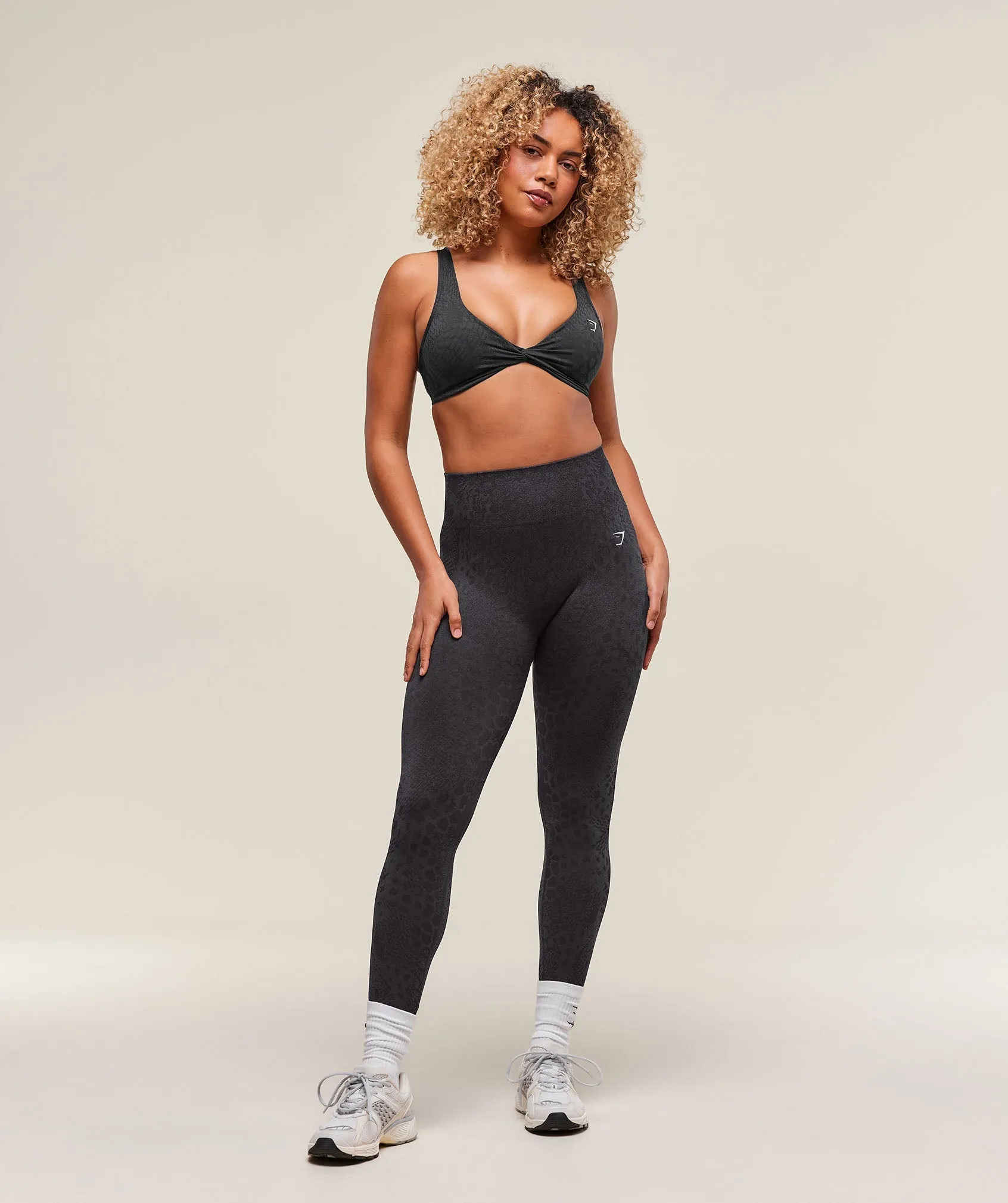 Gymshark Adapt Animal X Whitney Seamless Twist Front Bra - Asphalt Grey/Black sold by Gymshark product image thumbnail 5