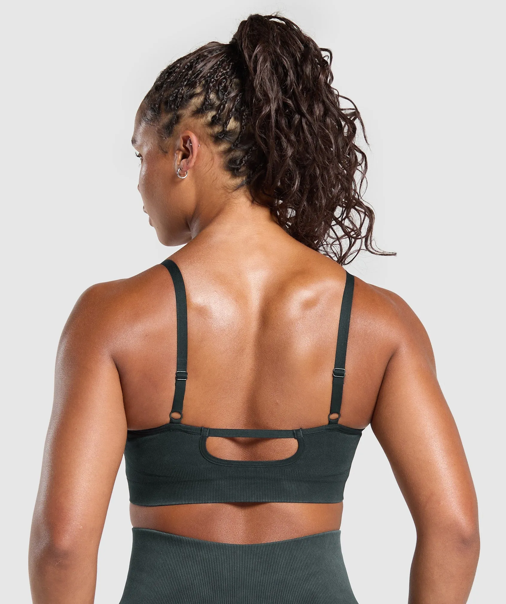 Gymshark Gains Seamless Washed Sports Bra - Black sold by Gymshark product image thumbnail 3