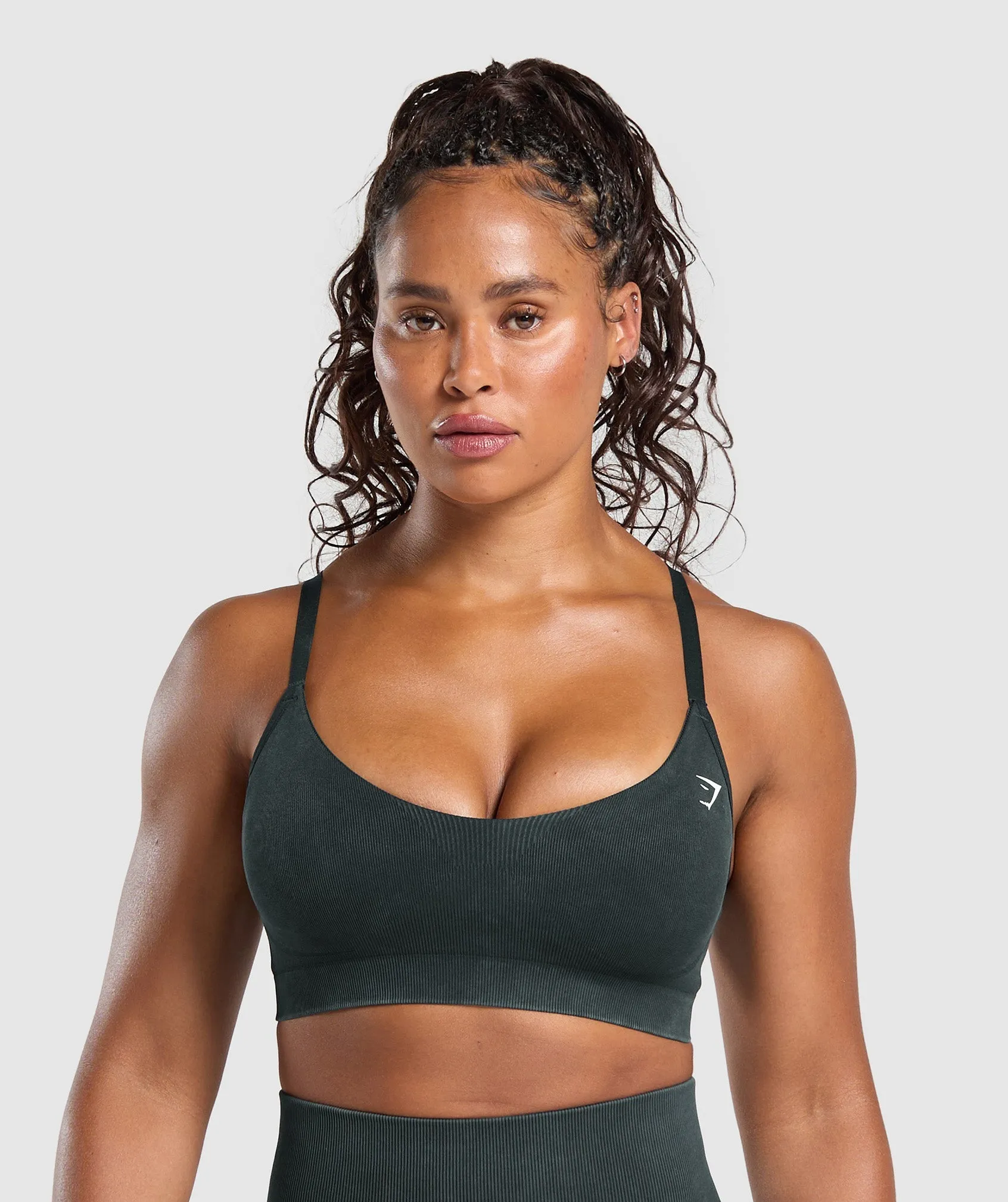 Gymshark Gains Seamless Washed Sports Bra - Black sold by Gymshark