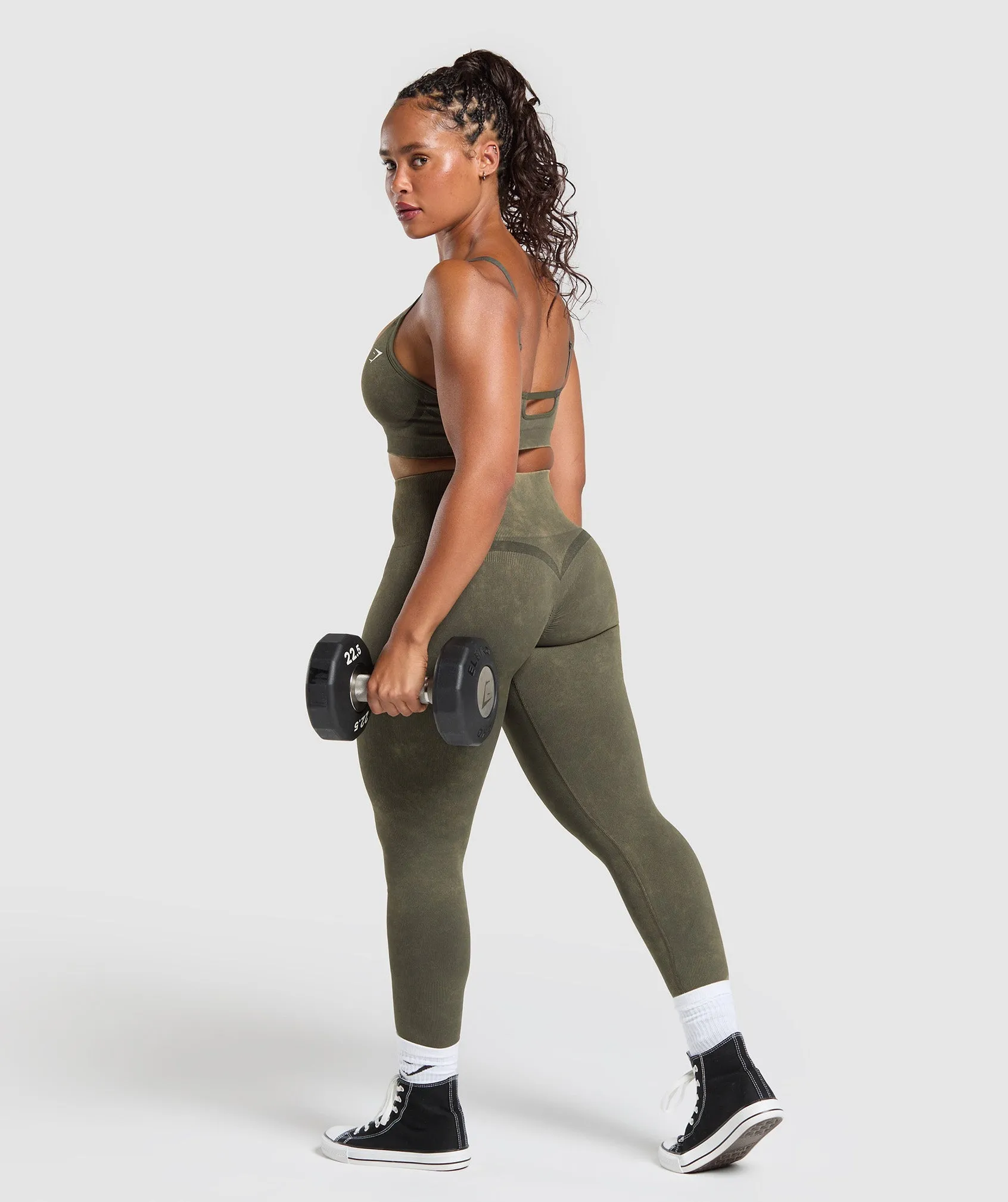 Gymshark Gains Seamless Leggings - Strength Green sold by Gymshark product image thumbnail 4