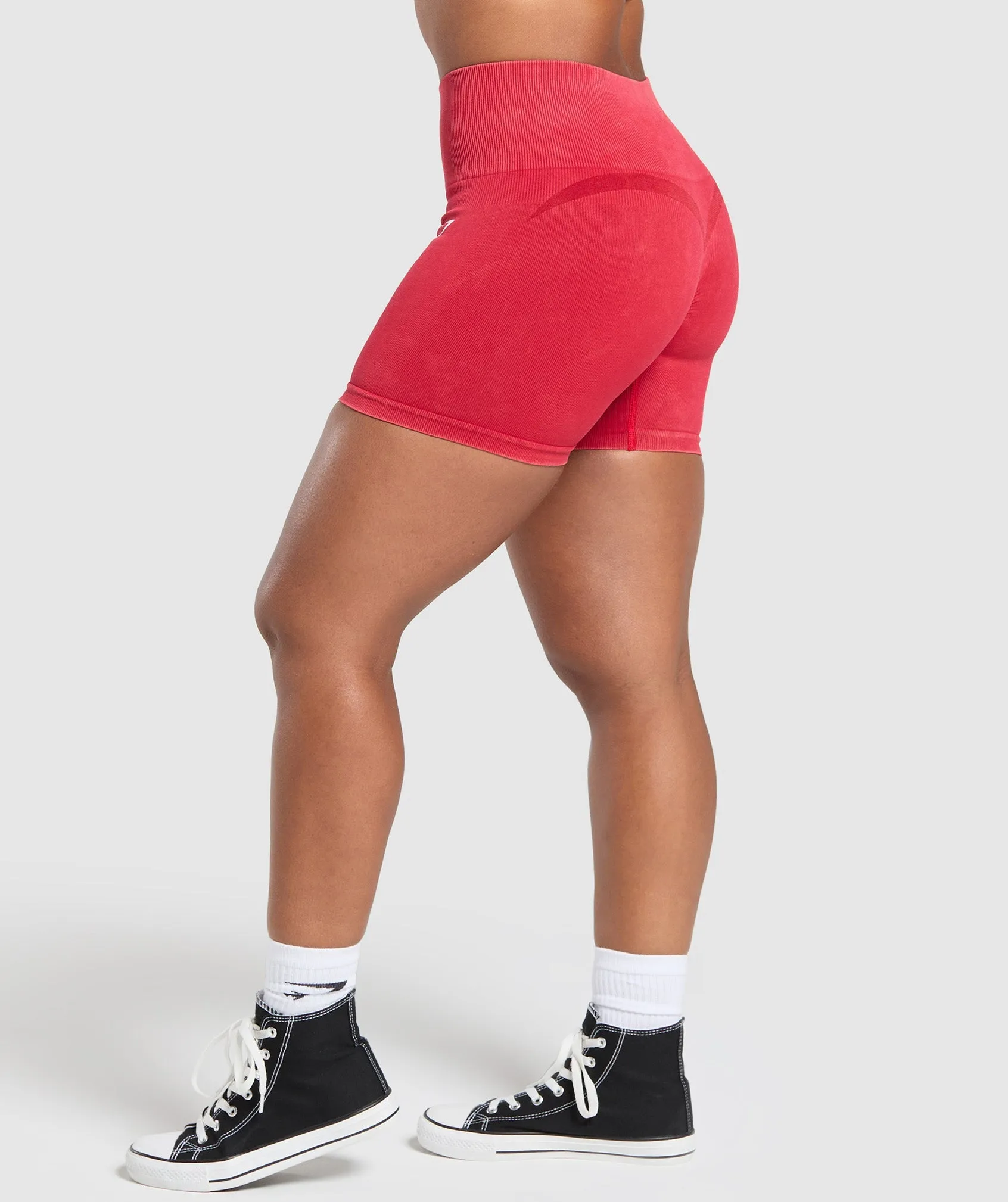 Gymshark Gains Seamless Washed Shorts - Carmine Red sold by Gymshark product image thumbnail 3