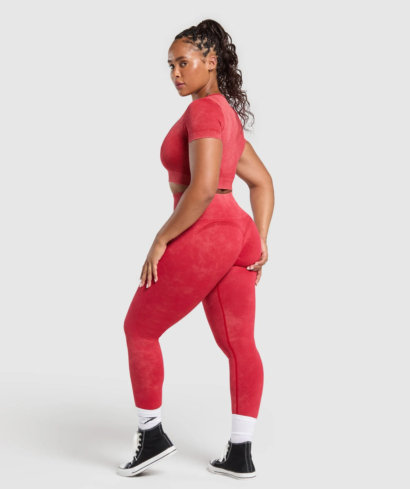 Gymshark Gains Seamless Leggings - Carmine Red sold by Gymshark product image thumbnail 4