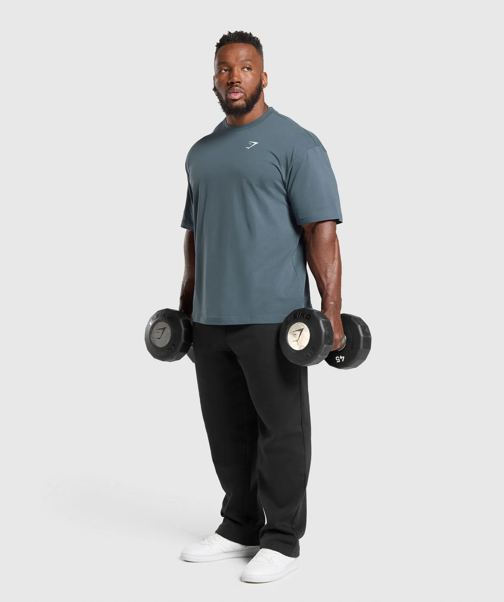 Gymshark Essential Oversized T-Shirt - Titanium Blue sold by Gymshark product image thumbnail 5