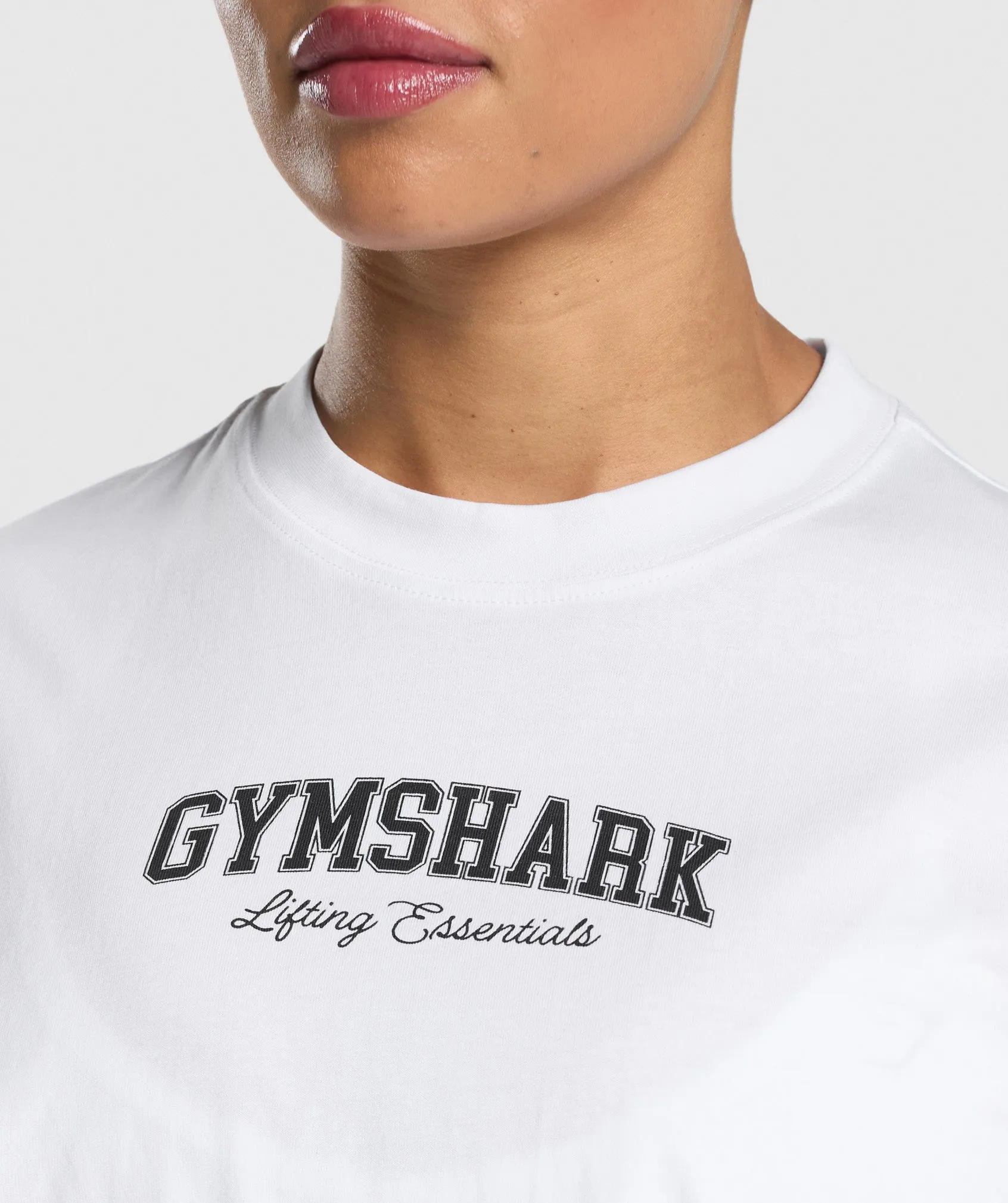 Gymshark Lifting Essentials Graphic Oversized T-Shirt - White sold by Gymshark product image thumbnail 5