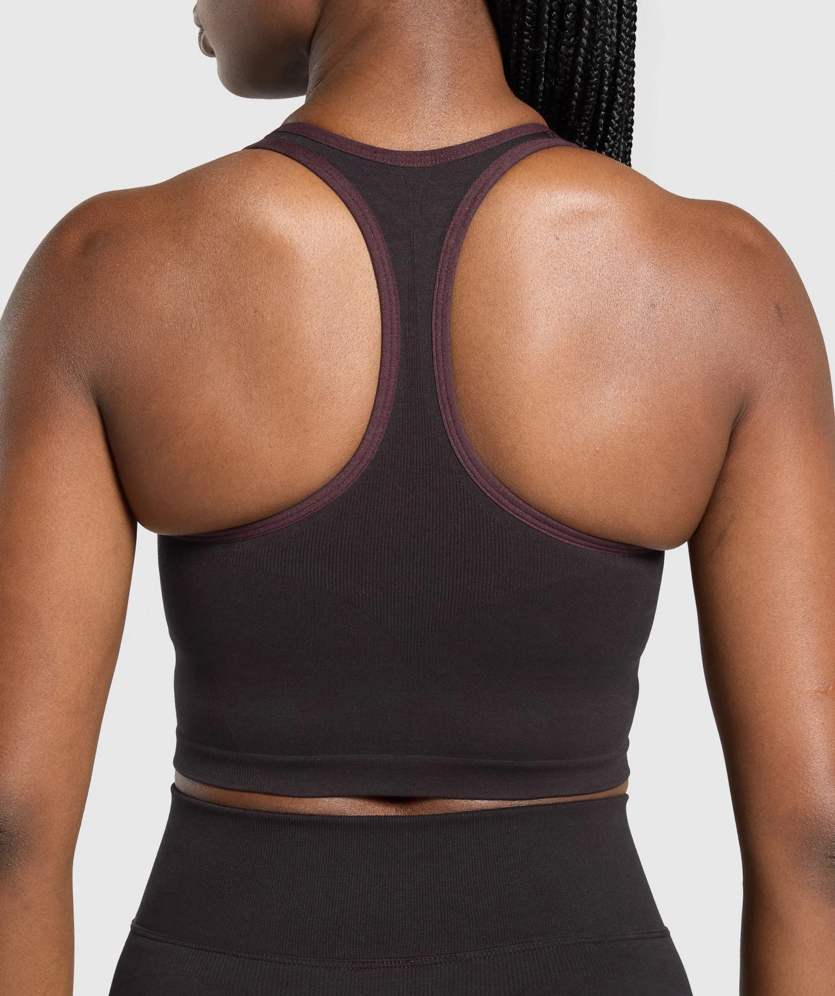 Gymshark Lift Seamless Midi Tank With Shelf - Depth Purple/Black Marl sold by Gymshark product image thumbnail 5