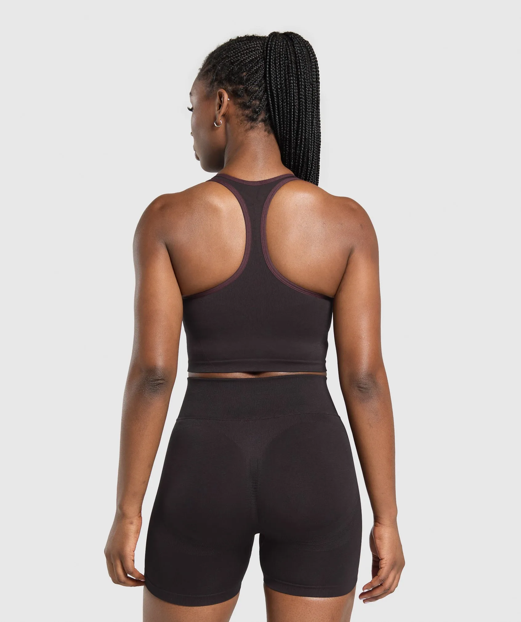 Gymshark Lift Seamless Midi Tank With Shelf - Depth Purple/Black Marl sold by Gymshark product image thumbnail 2