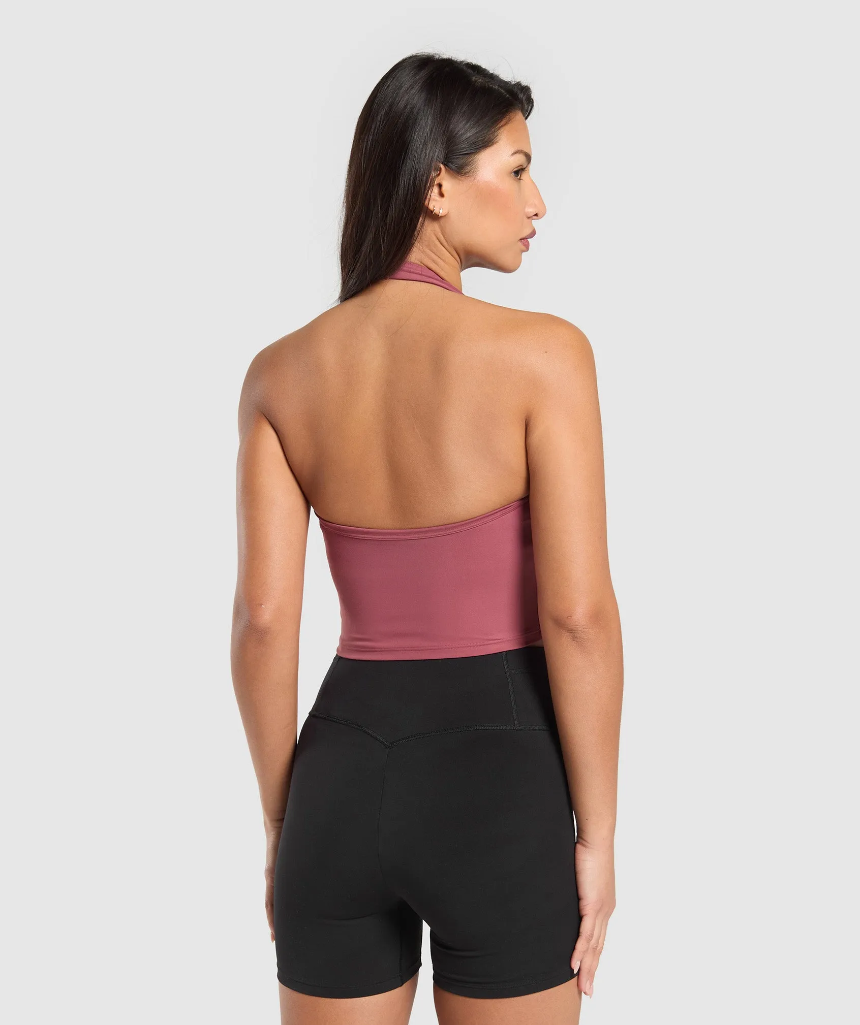Gymshark Halter Neck Cami with Shelf - Washed Berry Pink sold by Gymshark product image thumbnail 2