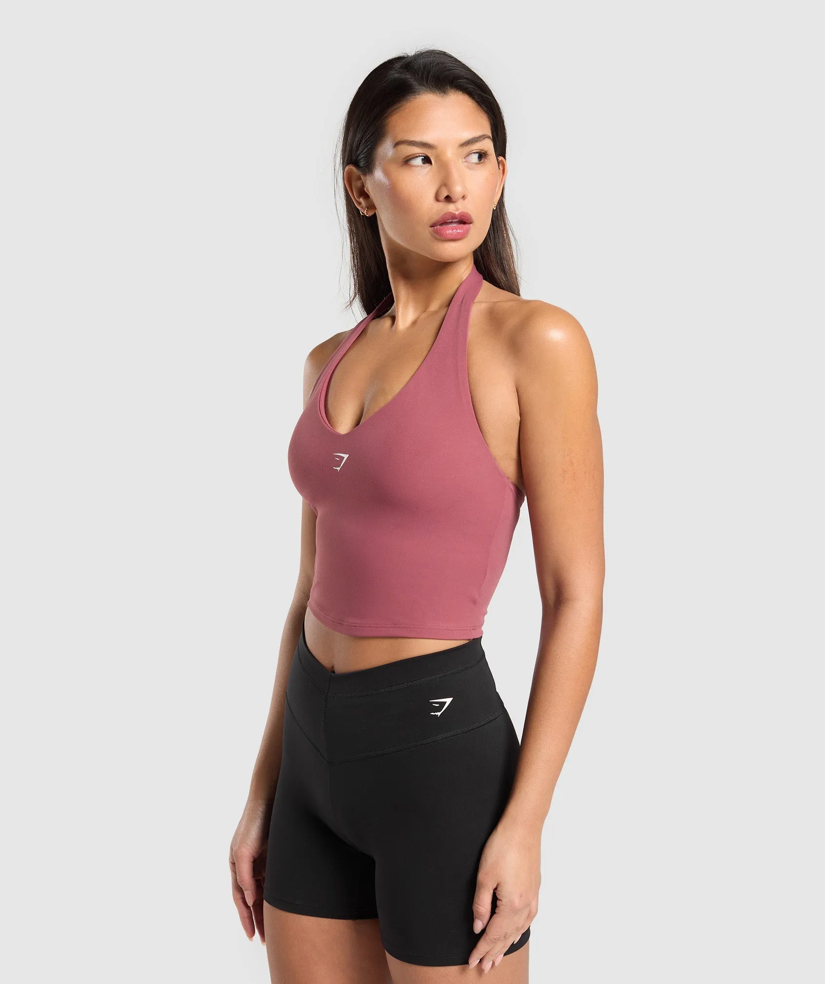Gymshark Halter Neck Cami with Shelf - Washed Berry Pink sold by Gymshark product image thumbnail 3