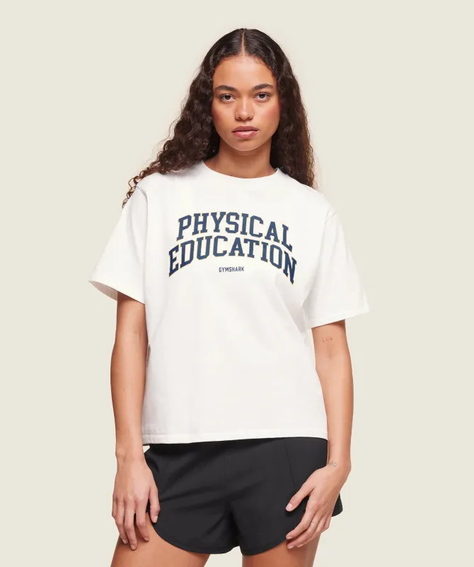 Gymshark Phys Ed T-Shirt - Soft White sold by Gymshark