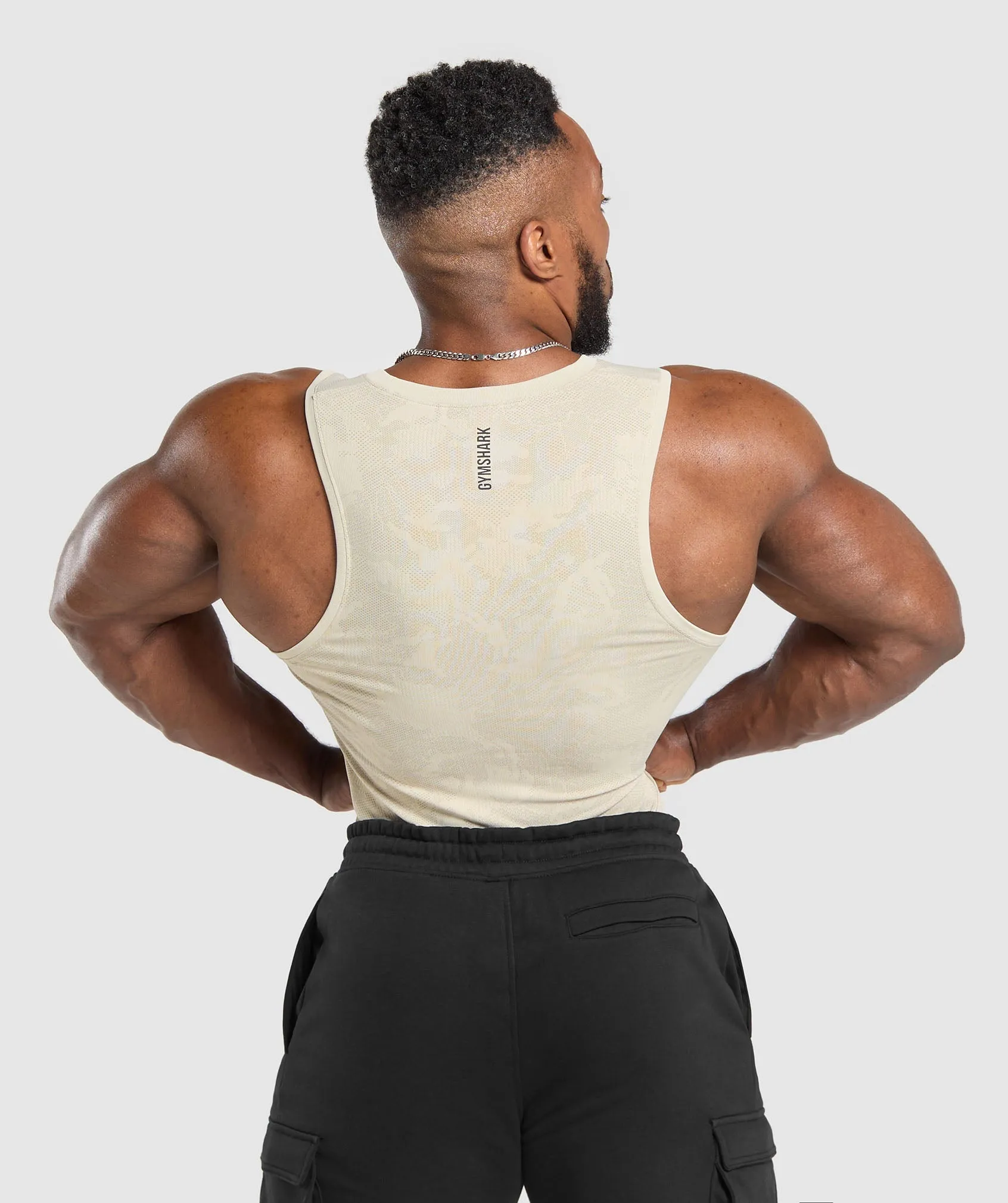 Gymshark Geo Seamless Tank - Pebble Grey/Cement Brown sold by Gymshark product image thumbnail 2
