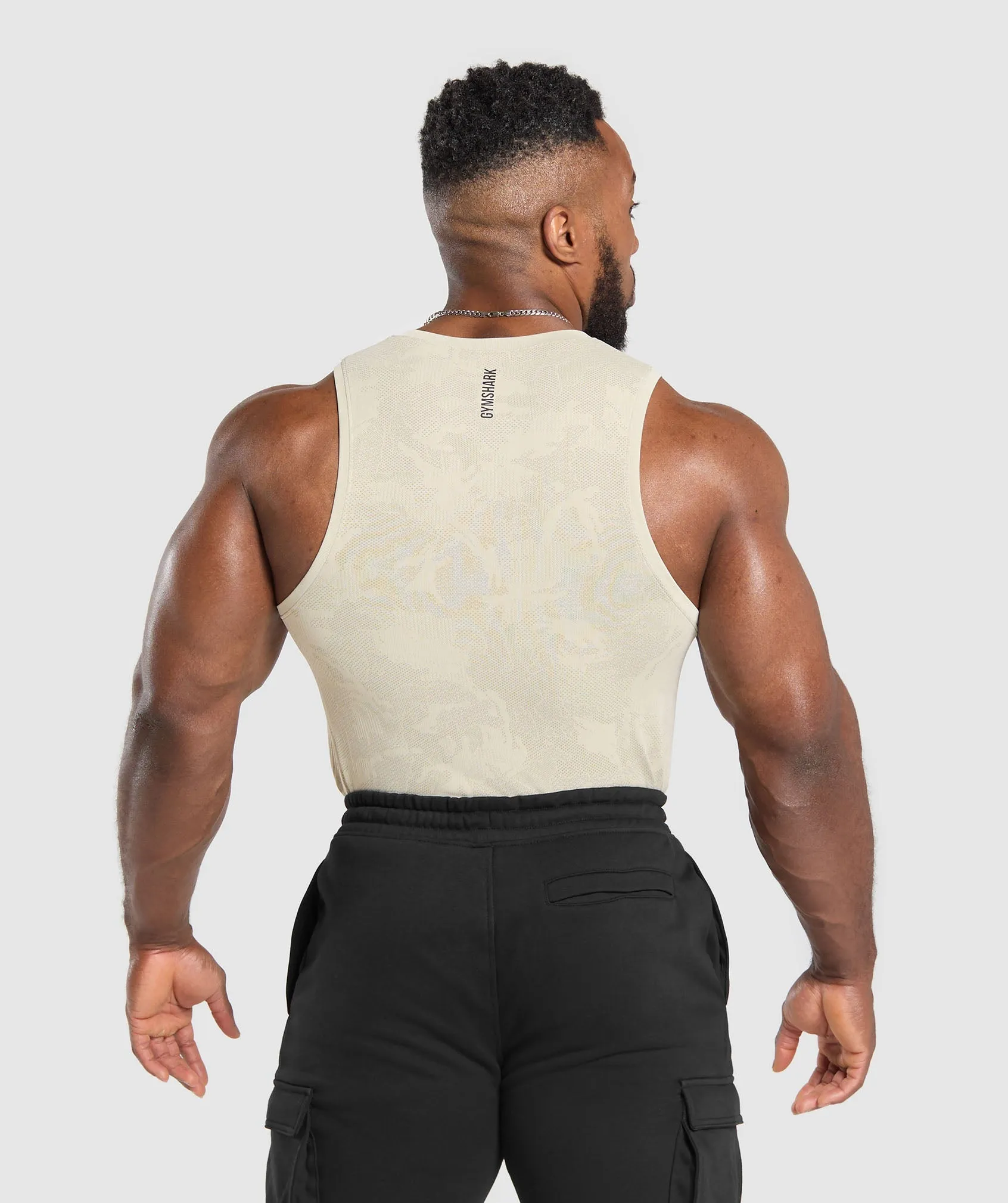 Gymshark Geo Seamless Tank - Pebble Grey/Cement Brown sold by Gymshark product image thumbnail 4
