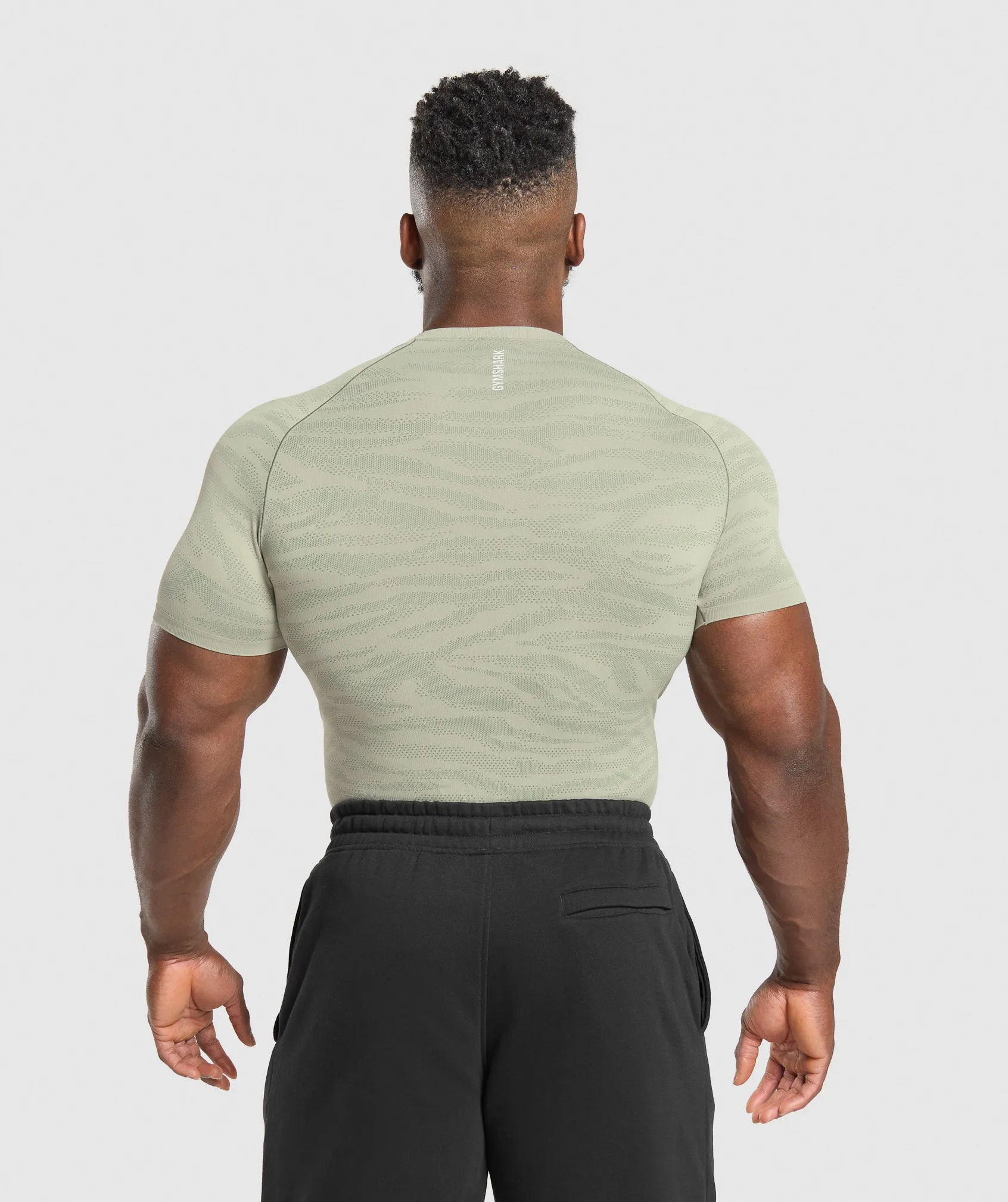 Gymshark Geo Animal Seamless T-Shirt - Chalk Green/Unit Green sold by Gymshark product image thumbnail 2