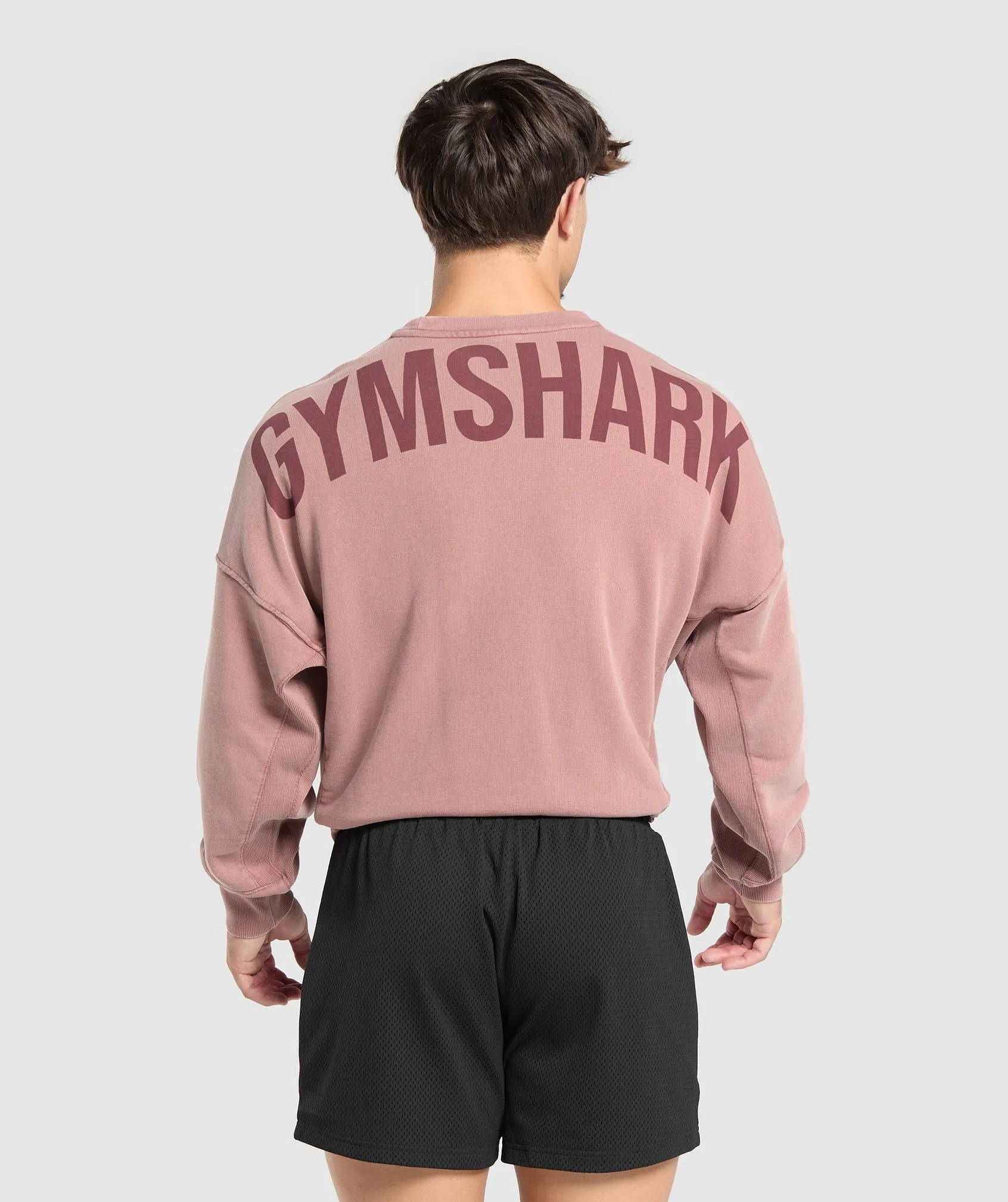 Gymshark Power Washed Crew - Brick Brown sold by Gymshark