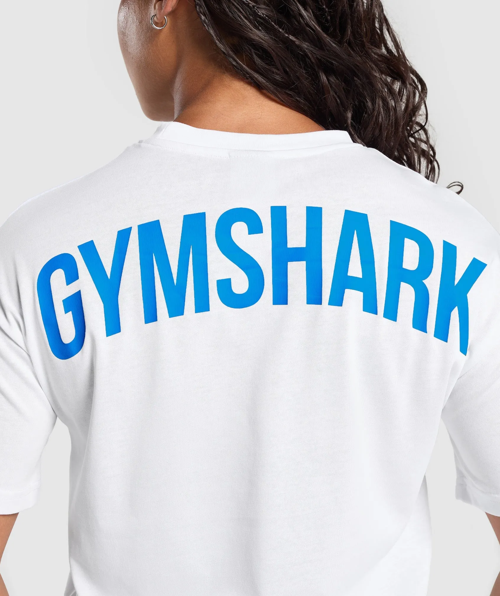 Power Oversized T-Shirt - White/Barbell Blue sold by Gymshark product image thumbnail 5