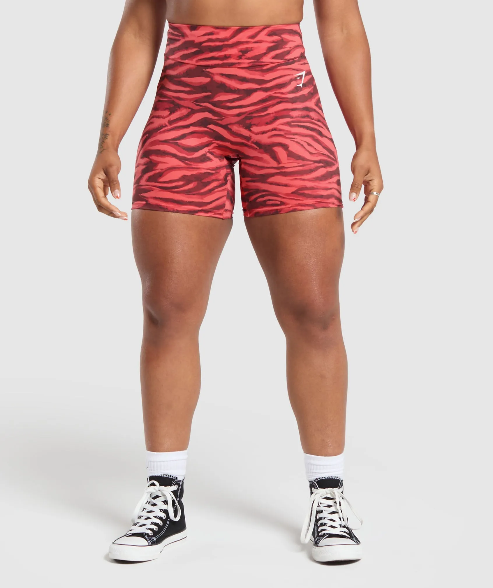 Reps Power Tight Shorts - Varsity Pink Print sold by Gymshark