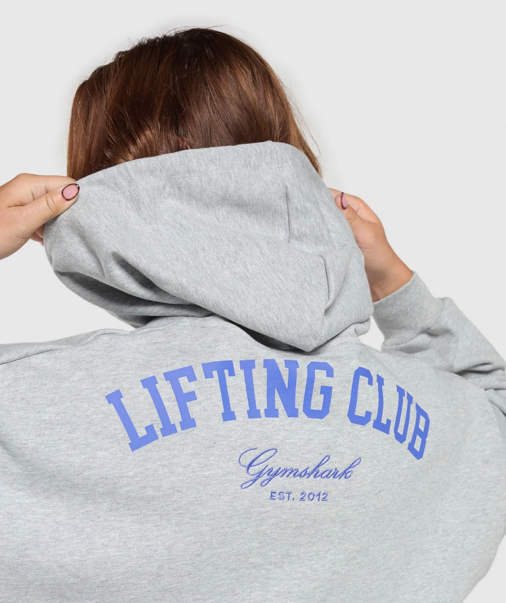 Gymshark Lifting Club Cropped Zip Up Hoodie - Light Grey Core Marl sold by Gymshark product image thumbnail 2