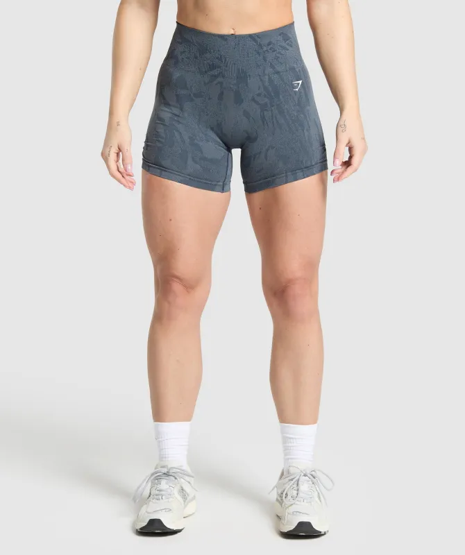 Gymshark Adapt Camo Seamless Shorts - Titanium Blue/Denim Grey sold by Gymshark