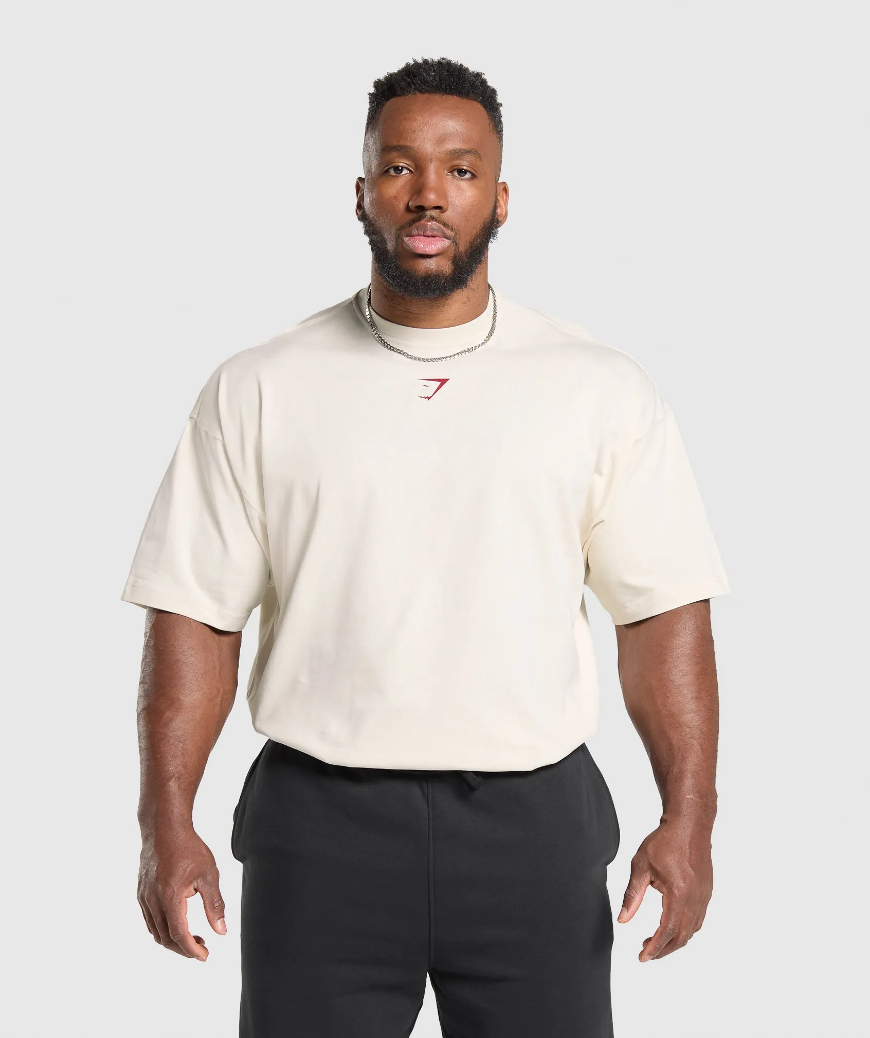 Gymshark Lifting Club T-Shirt - Oat White/Conditioning Red sold by Gymshark product image thumbnail 2