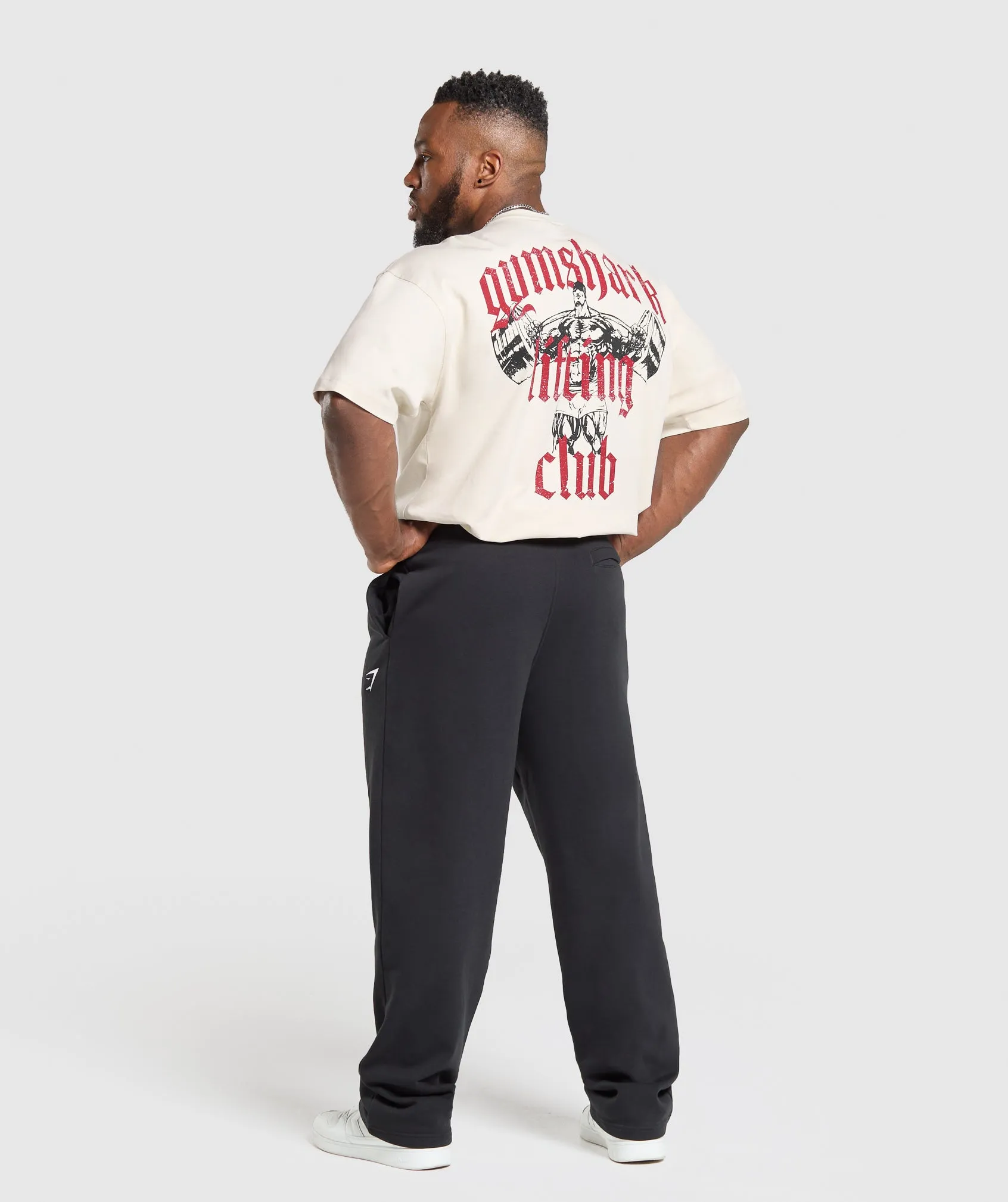 Gymshark Lifting Club T-Shirt - Oat White/Conditioning Red sold by Gymshark product image thumbnail 4