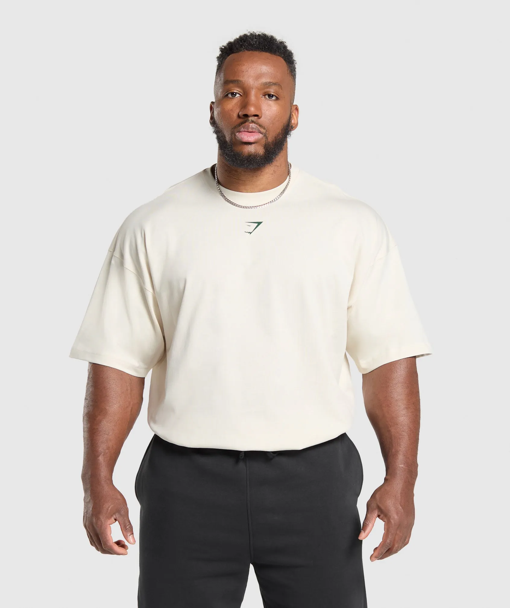 Gymshark Lifting Club T-Shirt - Oat White/Classic Green sold by Gymshark product image thumbnail 2