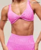 Gymshark Adapt X Whitney Animal Seamless Twist Front Bra - Sour Pink/Vibrant Pink sold by Gymshark