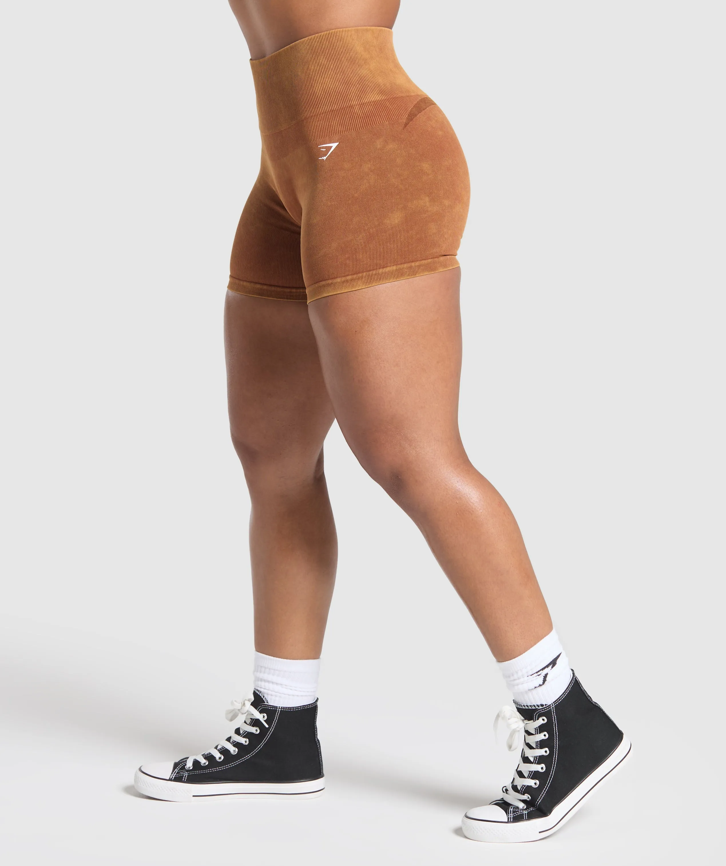 Gymshark Gains Seamless Washed Shorts - Copper Brown sold by Gymshark product image thumbnail 3