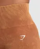 Gymshark Gains Seamless Washed Shorts - Copper Brown sold by Gymshark