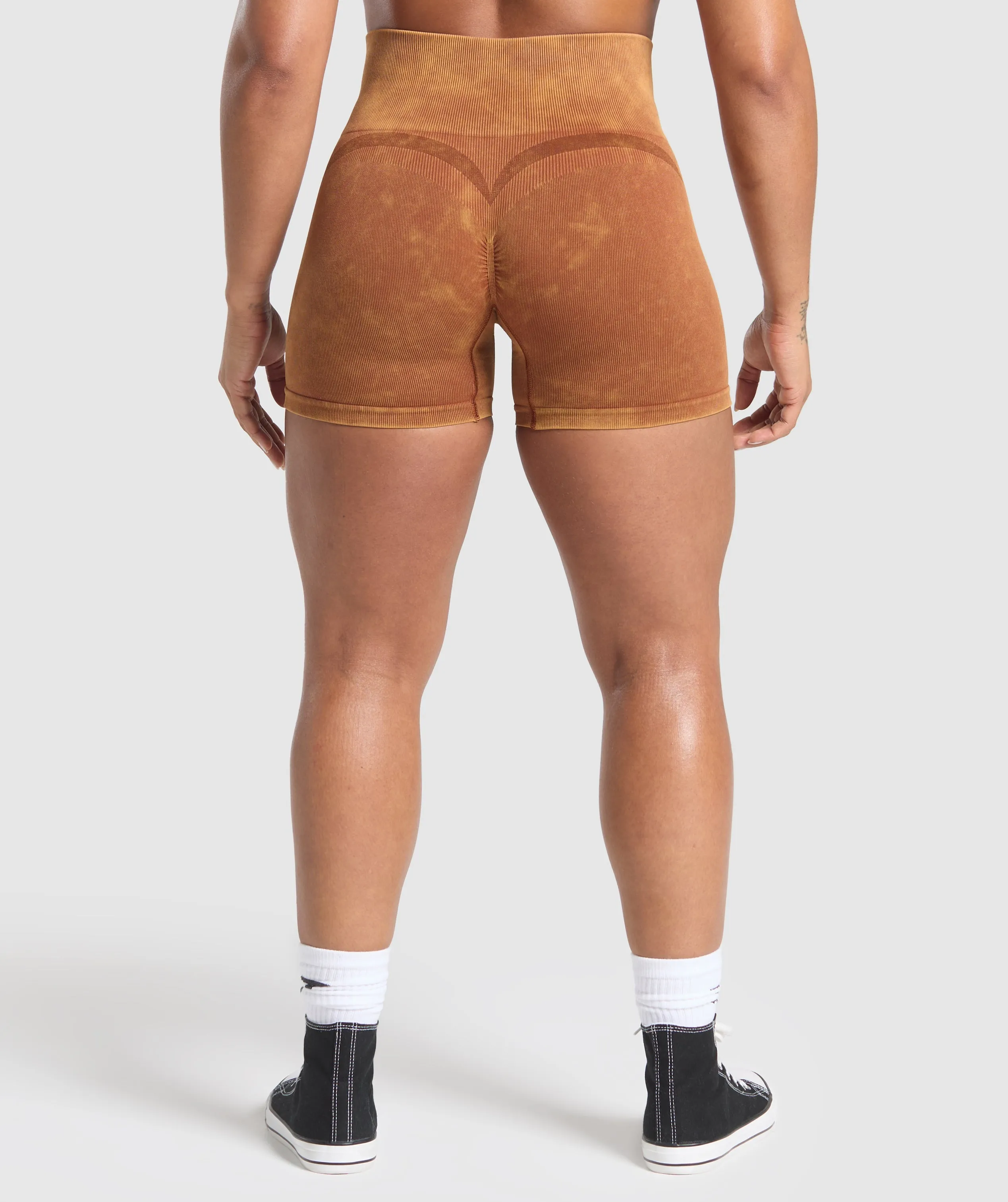 Gymshark Gains Seamless Washed Shorts - Copper Brown sold by Gymshark product image thumbnail 2