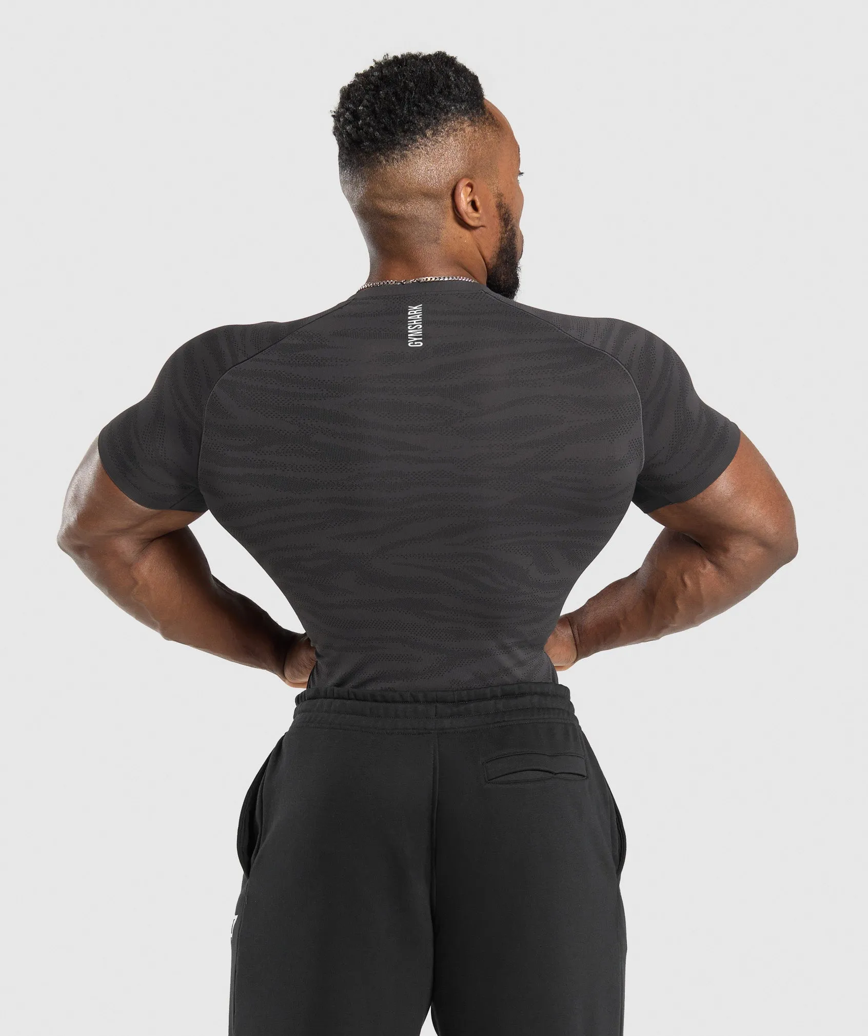 Gymshark Geo Animal Seamless T-Shirt - Onyx Grey/Black sold by Gymshark product image thumbnail 5