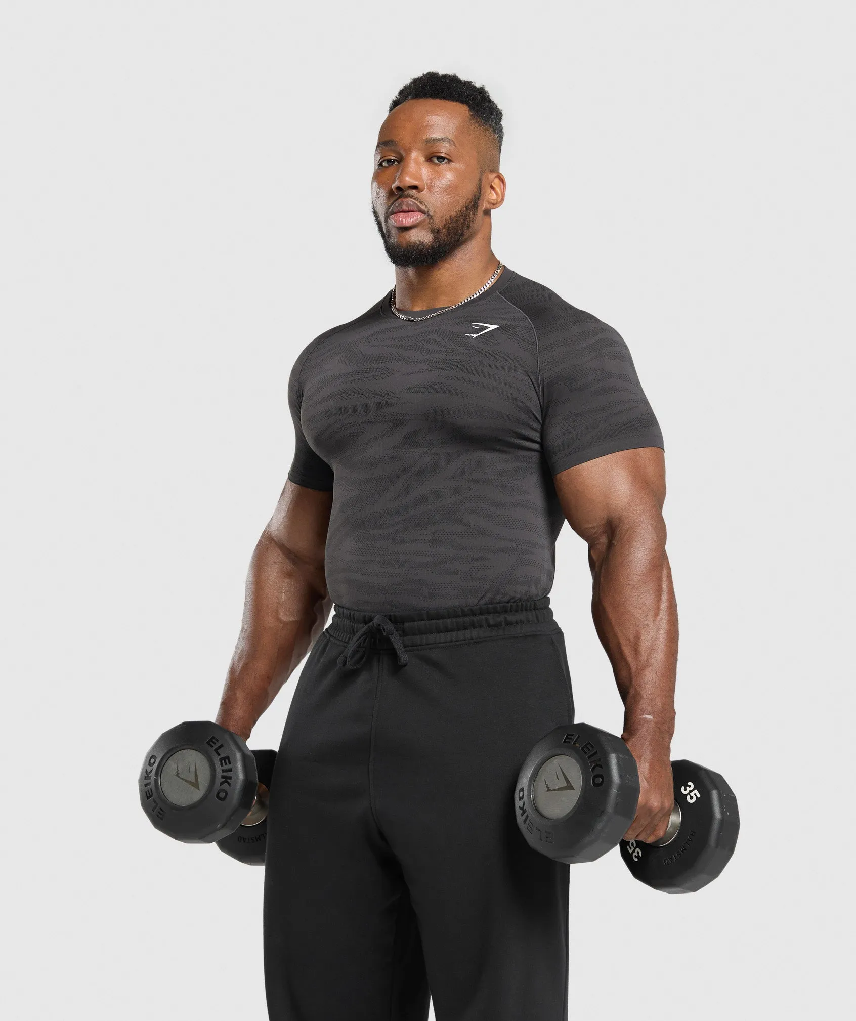 Gymshark Geo Animal Seamless T-Shirt - Onyx Grey/Black sold by Gymshark product image thumbnail 4
