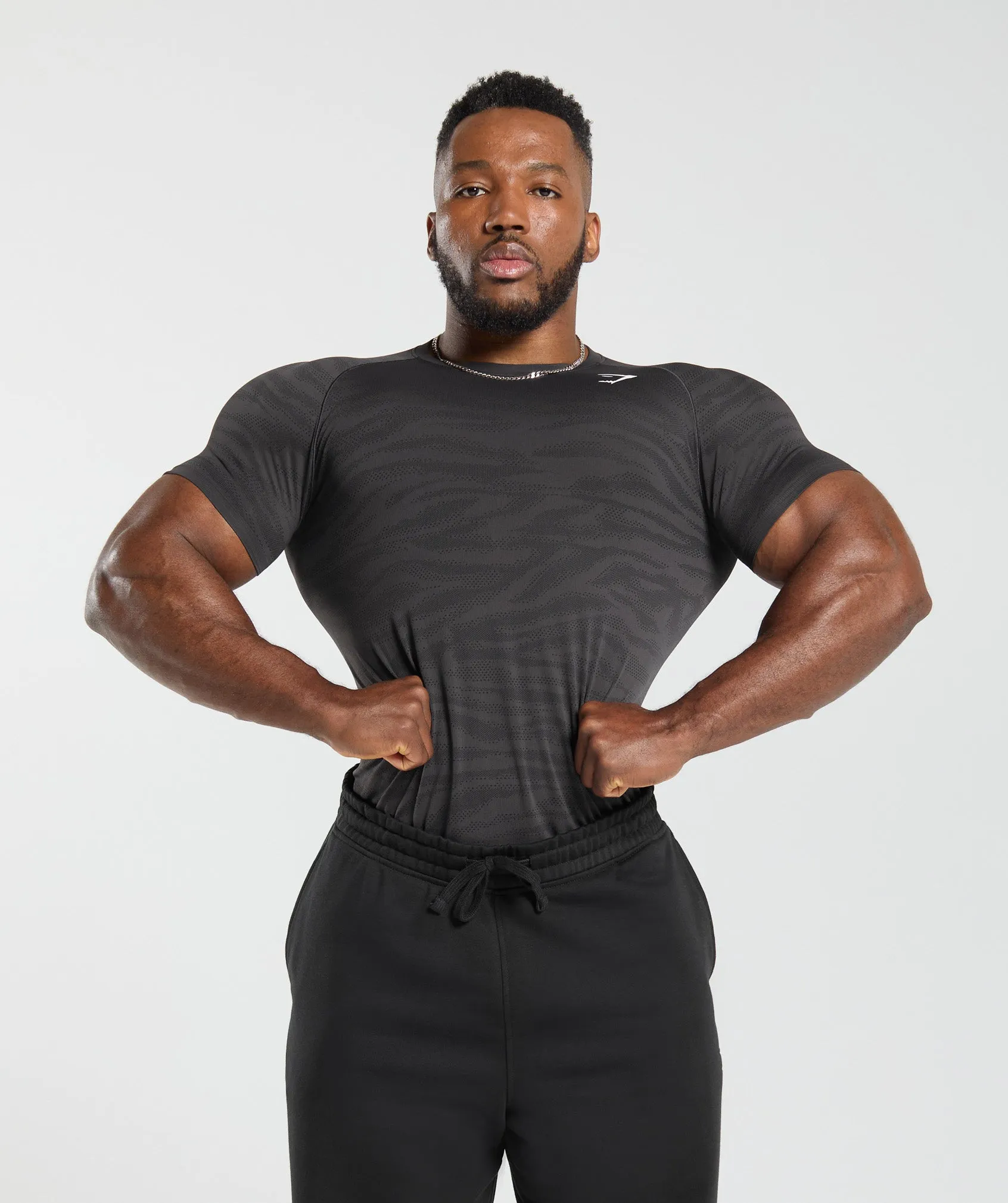 Gymshark Geo Animal Seamless T-Shirt - Onyx Grey/Black sold by Gymshark product image thumbnail 3