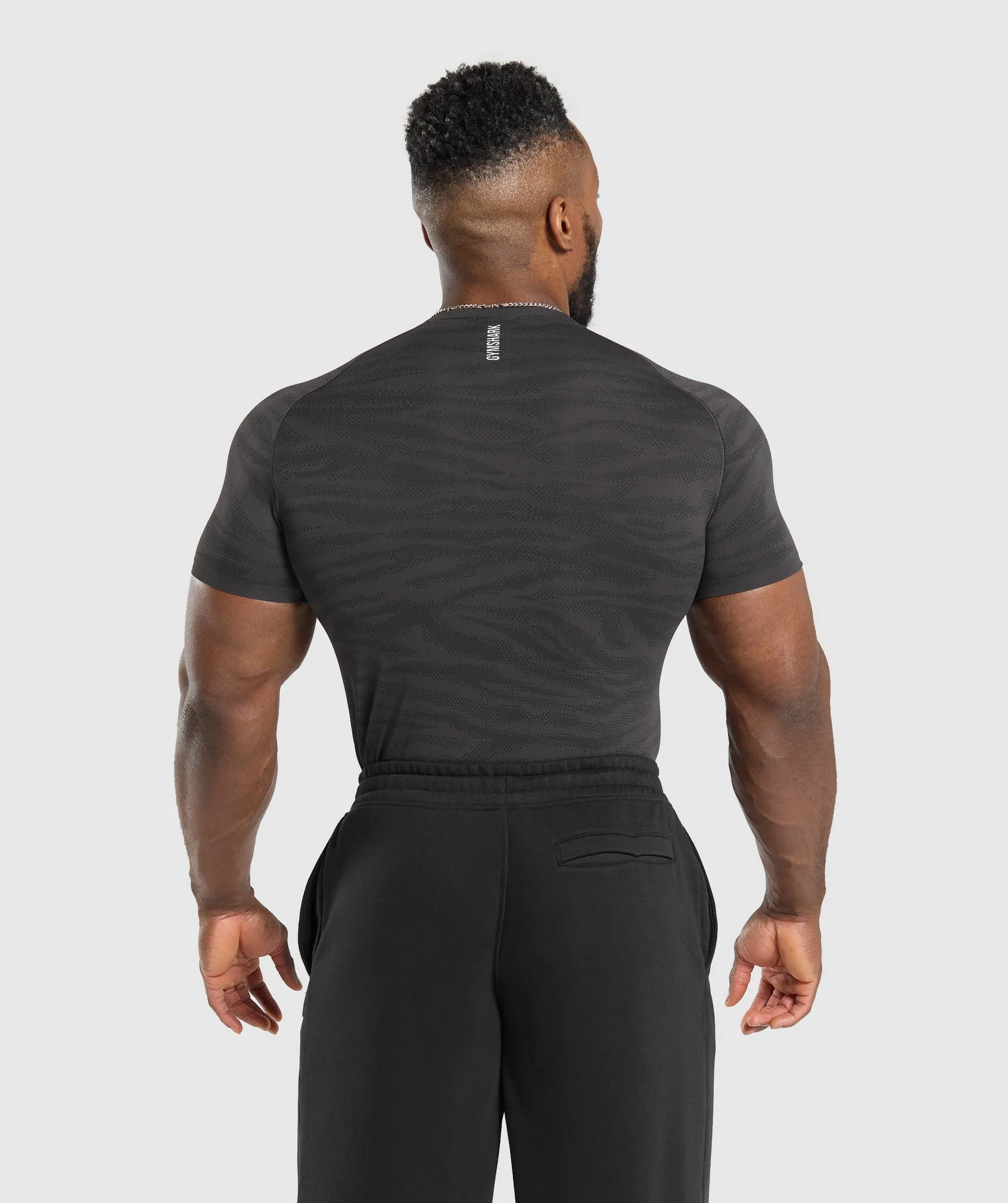 Gymshark Geo Animal Seamless T-Shirt - Onyx Grey/Black sold by Gymshark product image thumbnail 2