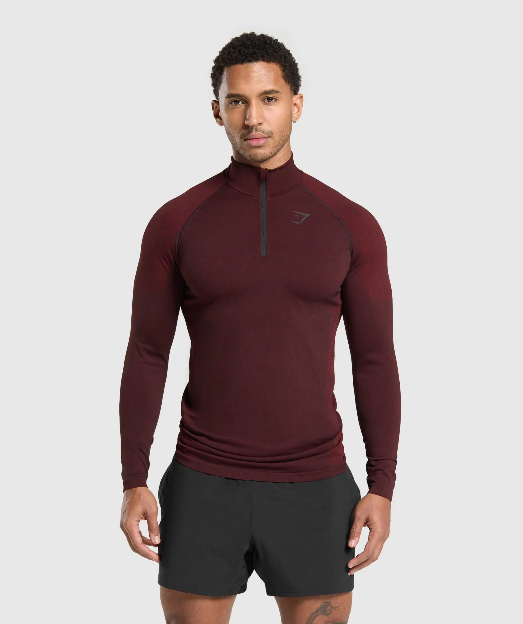 Gymshark Vital 1/4 Zip - Black/Sets Red sold by Gymshark