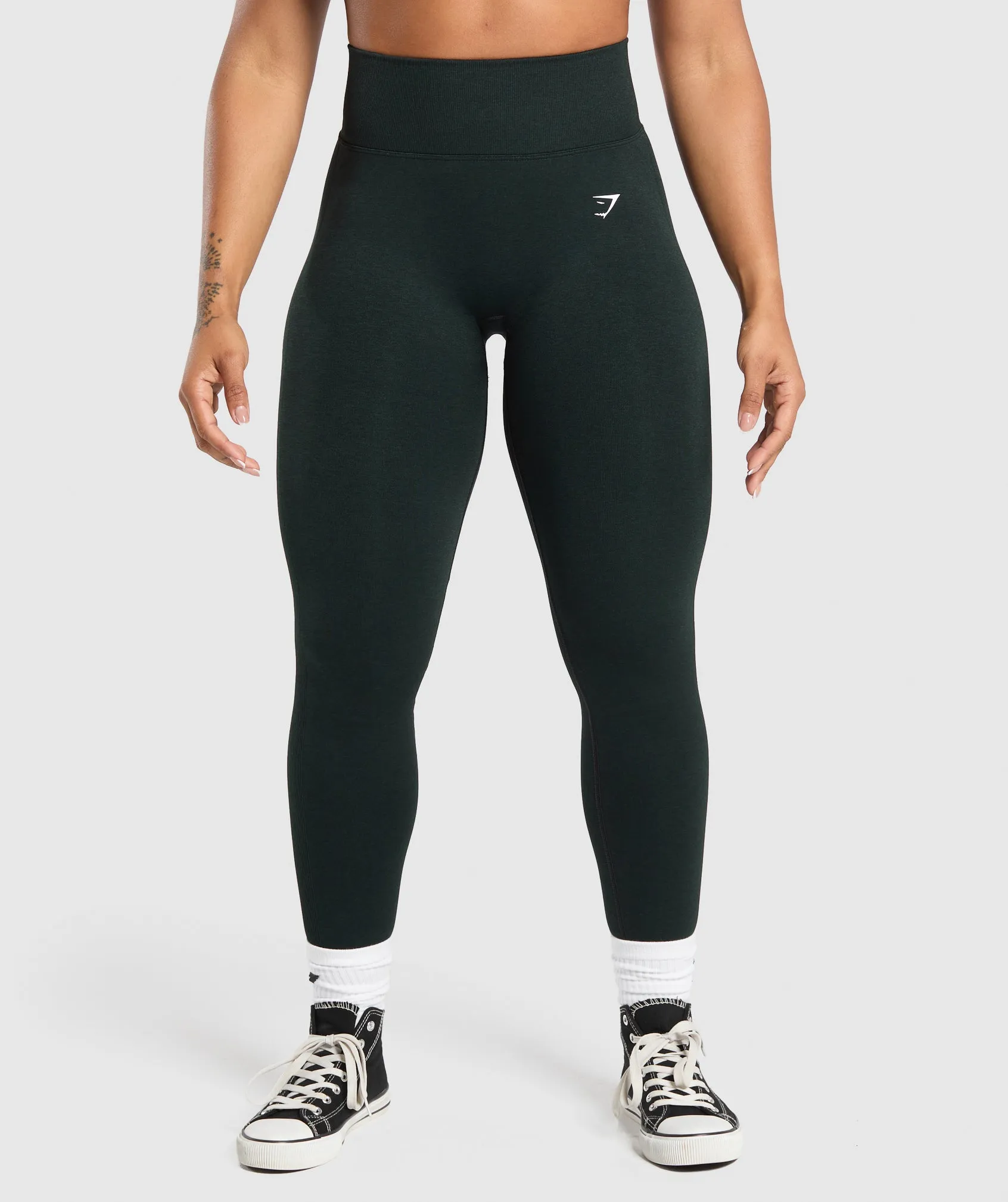 Gymshark Lift Seamless Leggings - Victory Green/Black Marl sold by Gymshark
