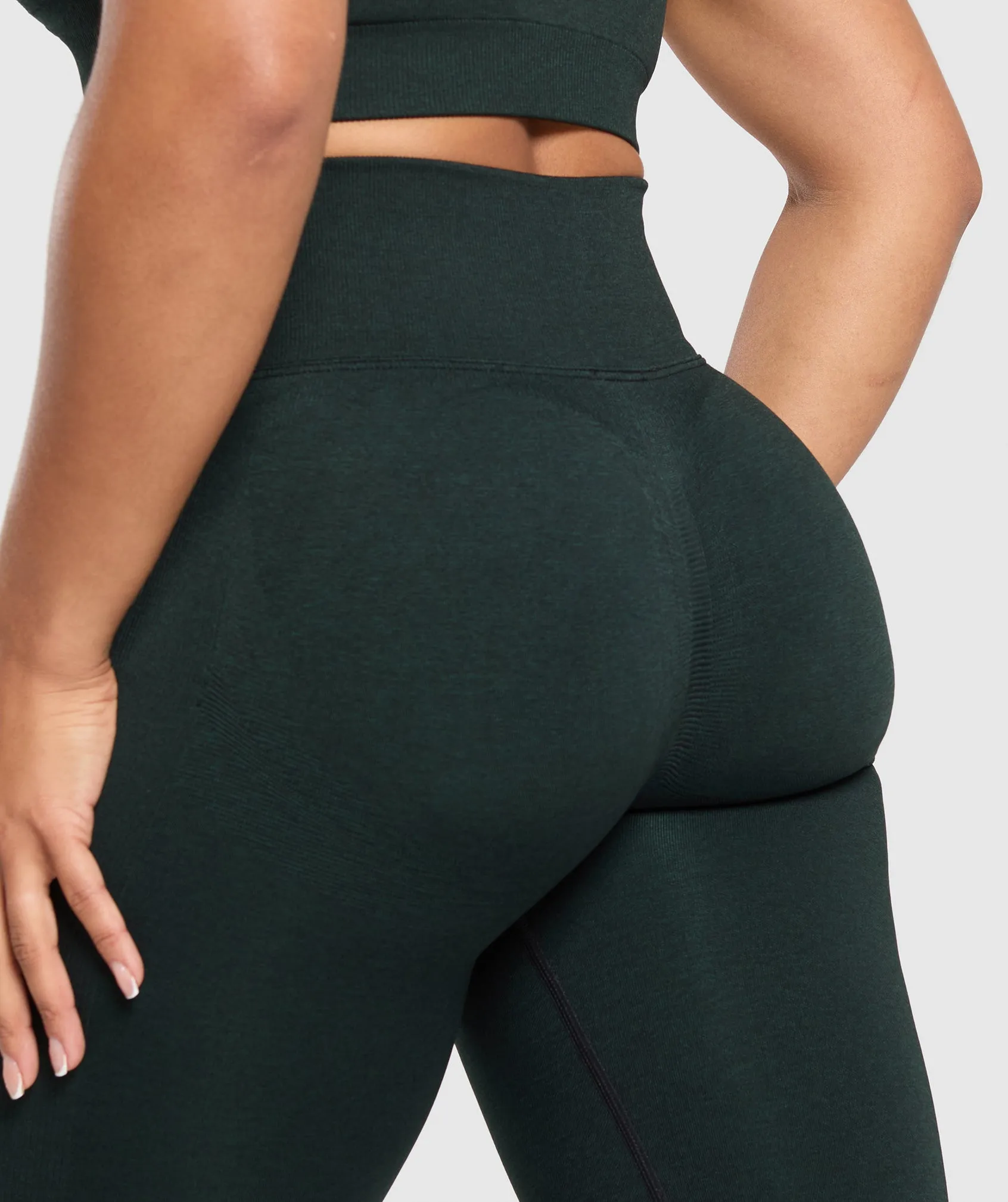 Gymshark Lift Seamless Leggings - Victory Green/Black Marl sold by Gymshark product image thumbnail 4