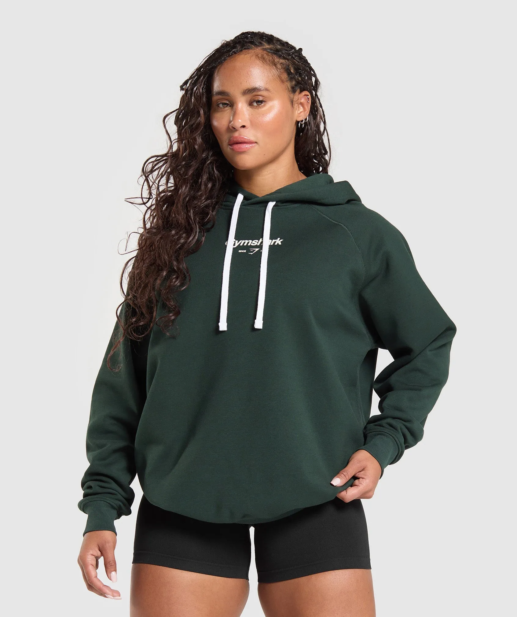 Gymshark Bigger Quads Than Your Ex Brushed Hoodie - Victory Green sold by Gymshark product image thumbnail 2