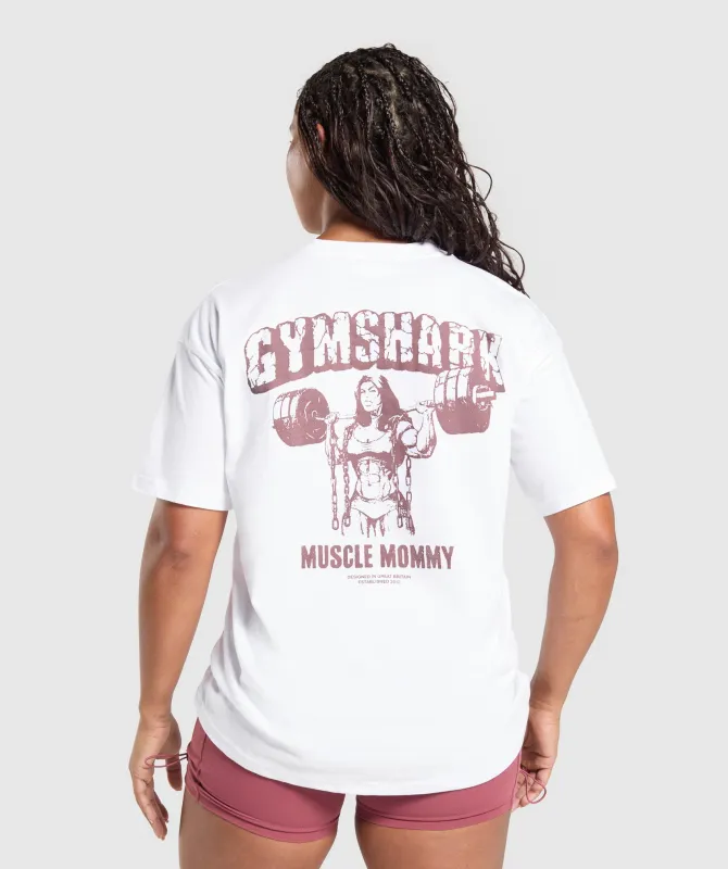 Gymshark Gritty Muscle Mommy Graphic T-Shirt - White sold by Gymshark