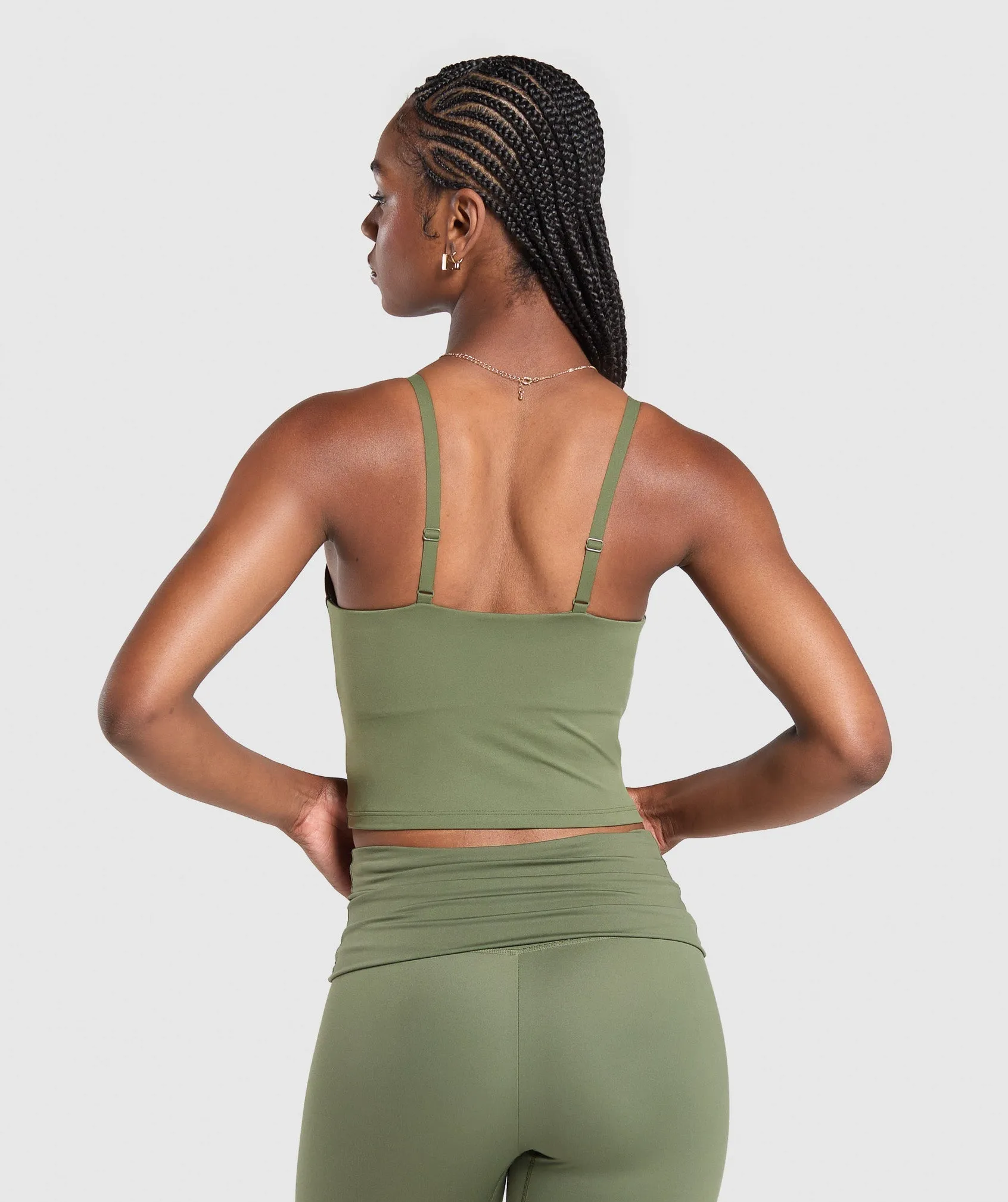 Gymshark Everyday Cami Tank With Shelf - Core Olive sold by Gymshark product image thumbnail 2