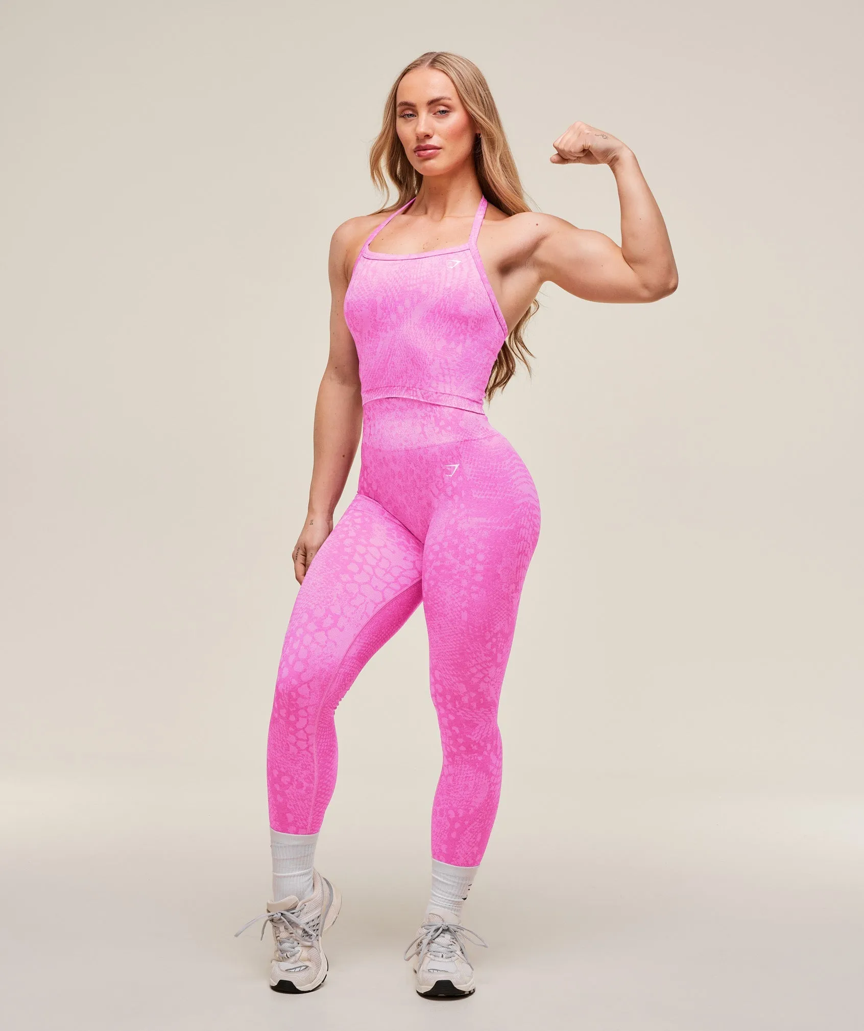 Gymshark Adapt X Whitney Animal Seamless Midi Tank - Sour Pink/Vibrant Pink sold by Gymshark product image thumbnail 4