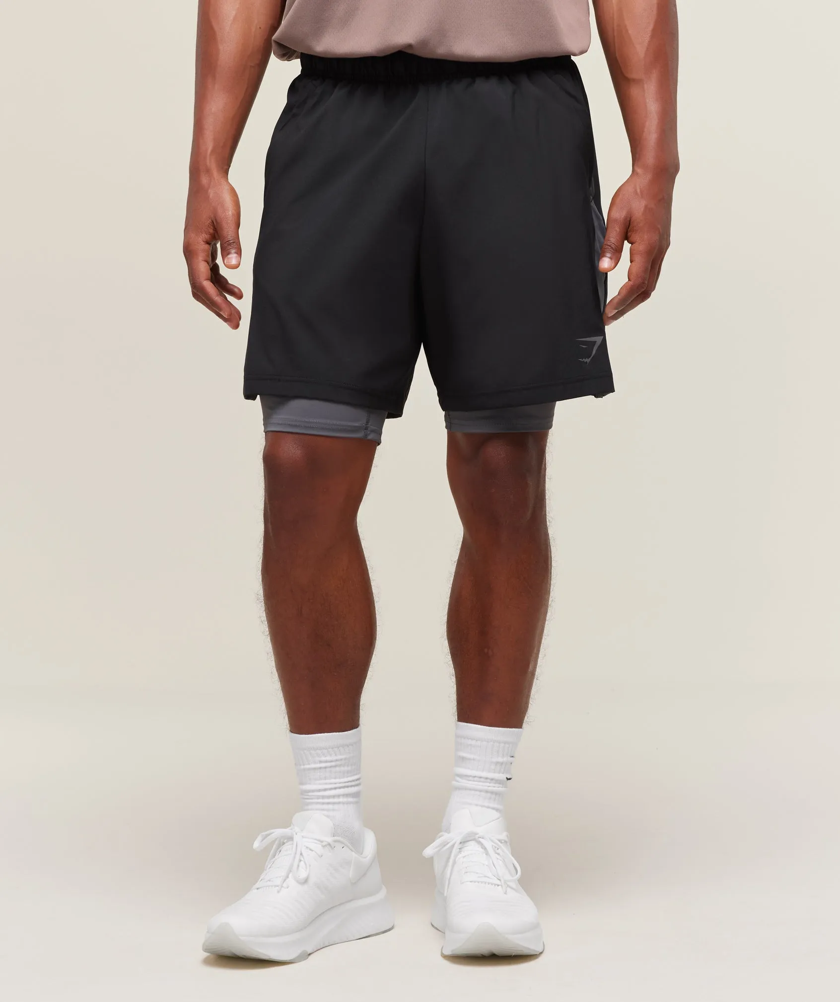Gymshark Sport 7" 2 in 1 Shorts - Black/Dark Grey sold by Gymshark