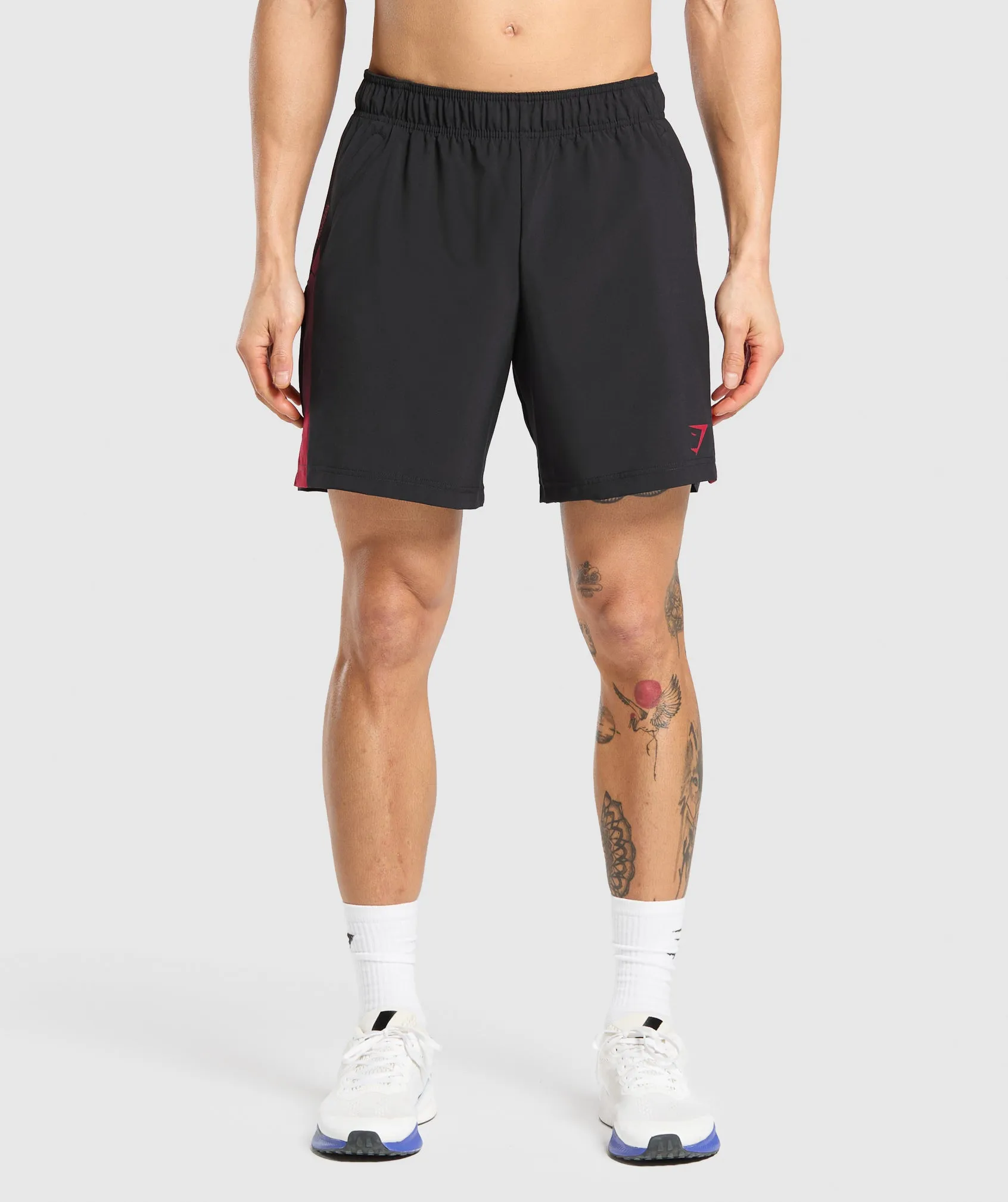 Gymshark Sport 7" Shorts - Black/Conditioning Red sold by Gymshark