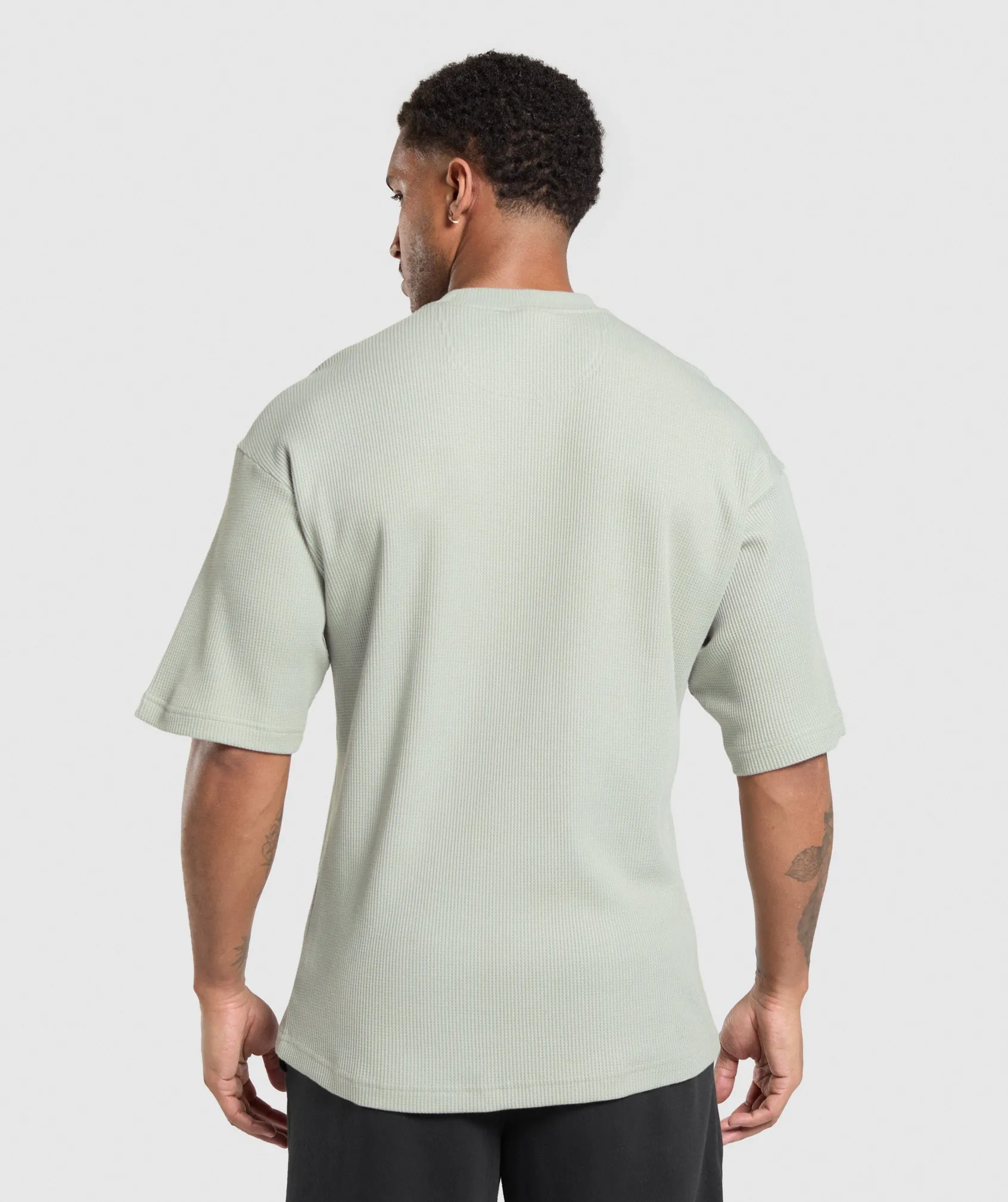 Gymshark Waffle Oversized T-Shirt - Stone Grey sold by Gymshark product image thumbnail 2