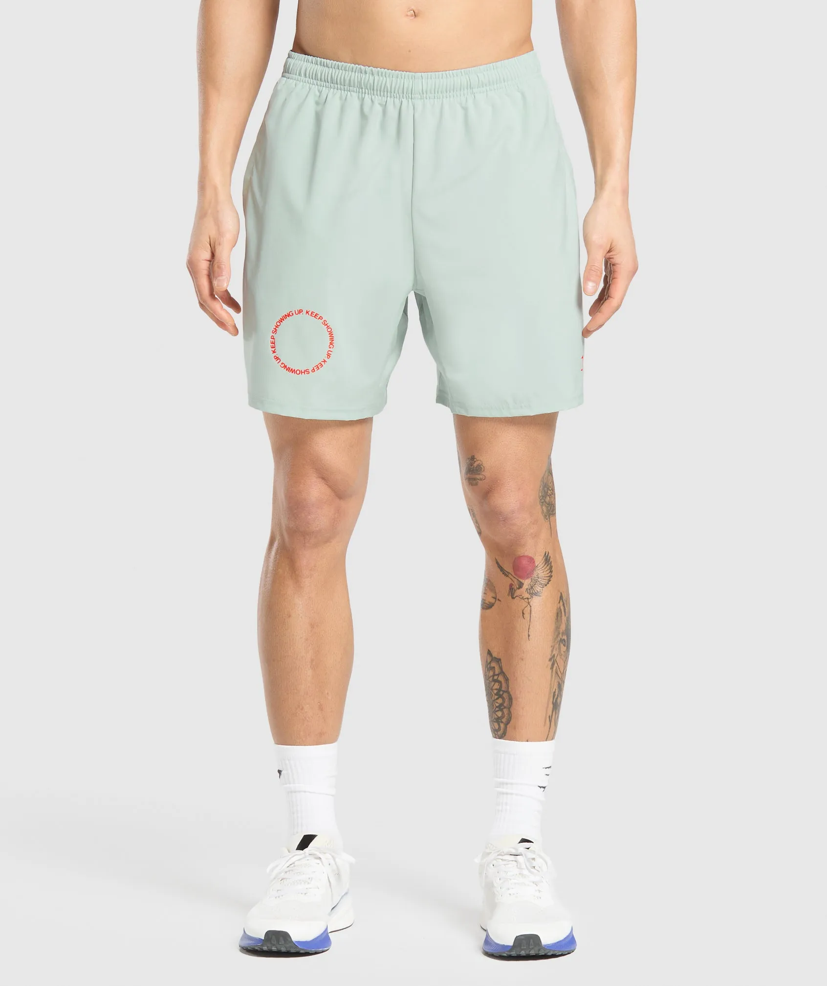 Gymshark Keep Showing Up 7" Shorts - Morning Blue sold by Gymshark