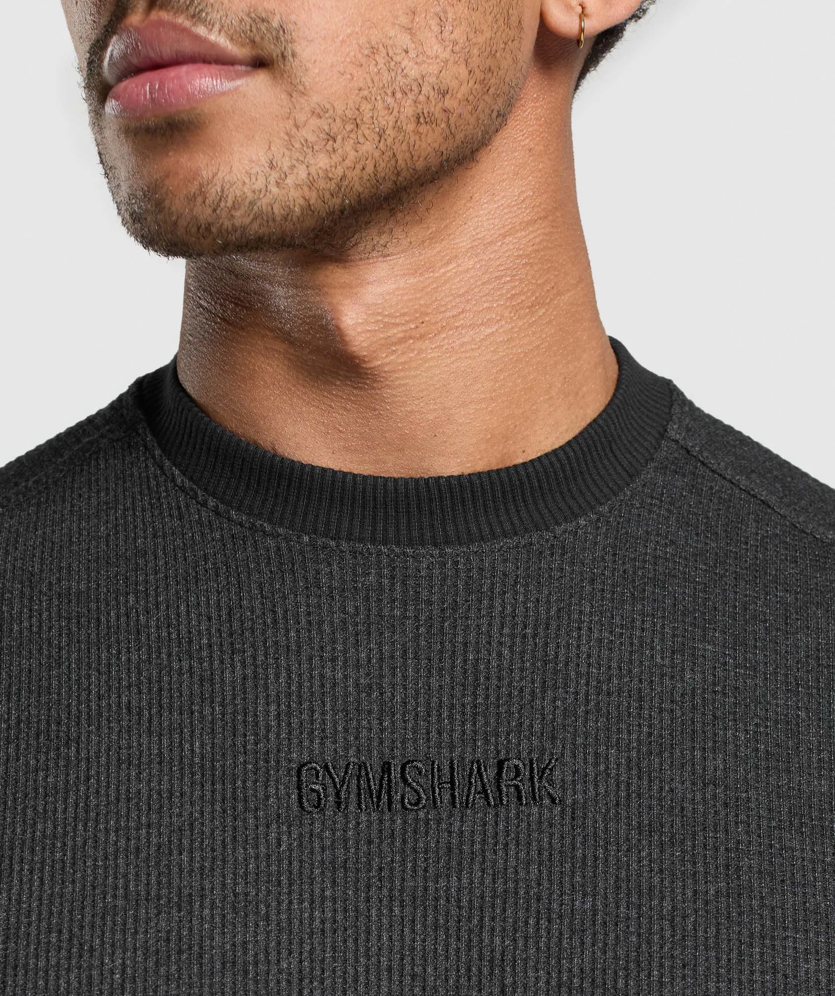 Gymshark Waffle T-Shirt - Black sold by Gymshark product image thumbnail 5