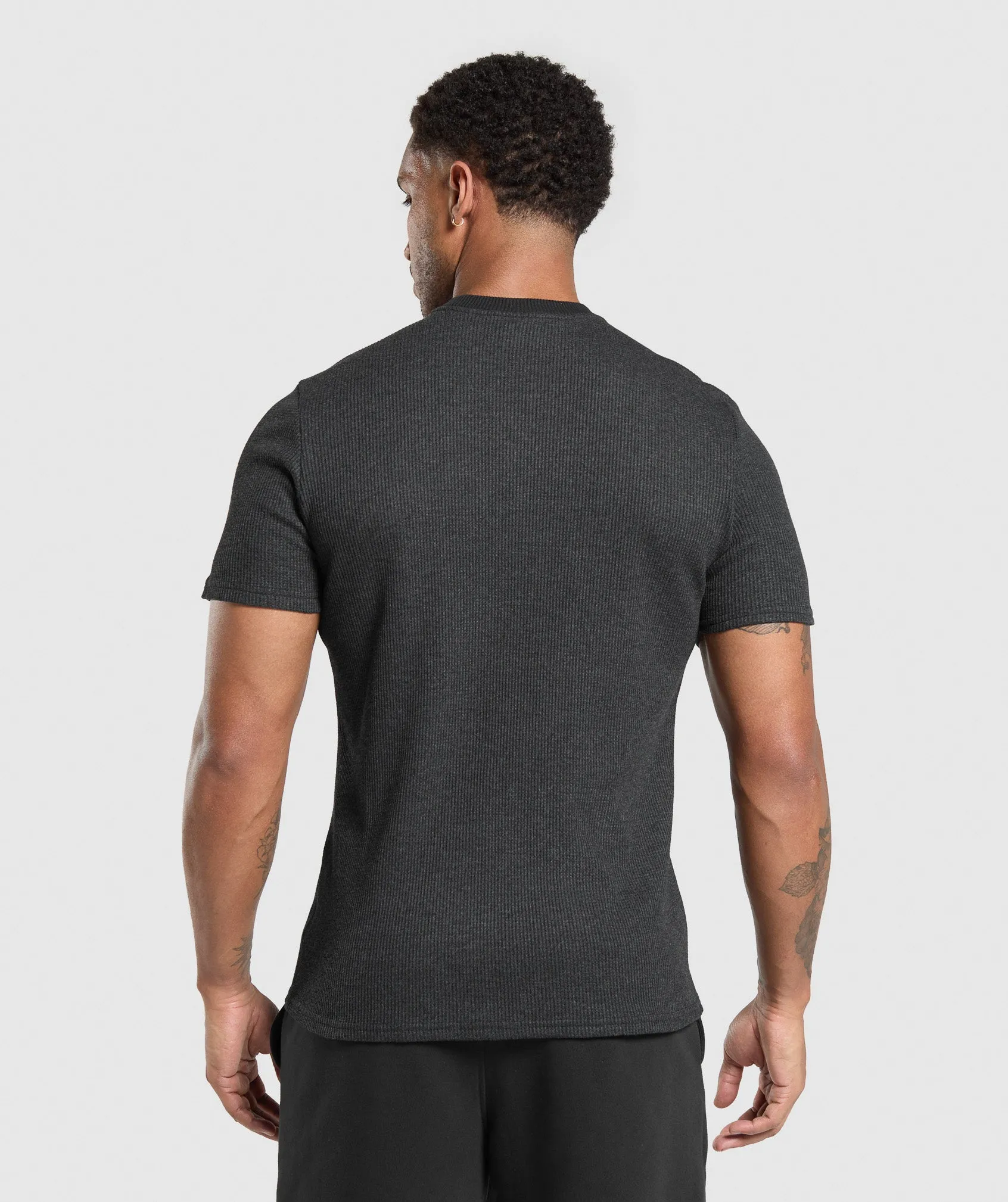 Gymshark Waffle T-Shirt - Black sold by Gymshark product image thumbnail 2