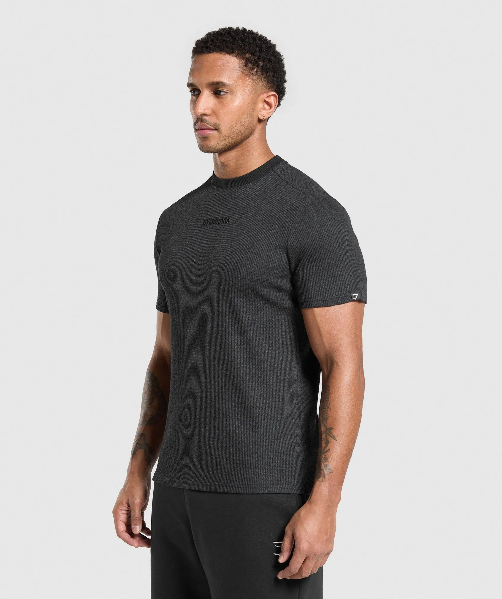 Gymshark Waffle T-Shirt - Black sold by Gymshark product image thumbnail 3